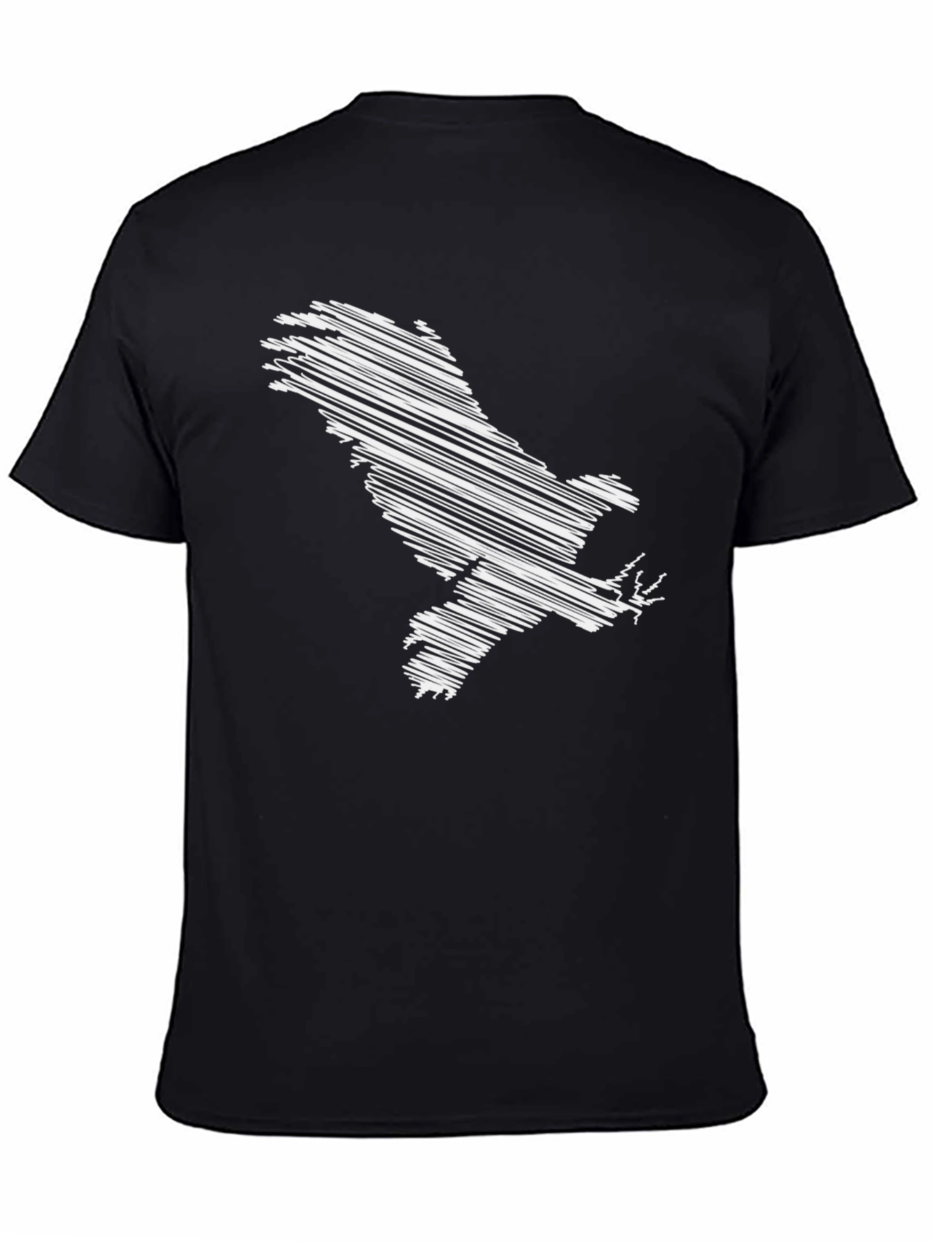 Scribble Eagle Graphic Tee - Mens Black T-Shirt