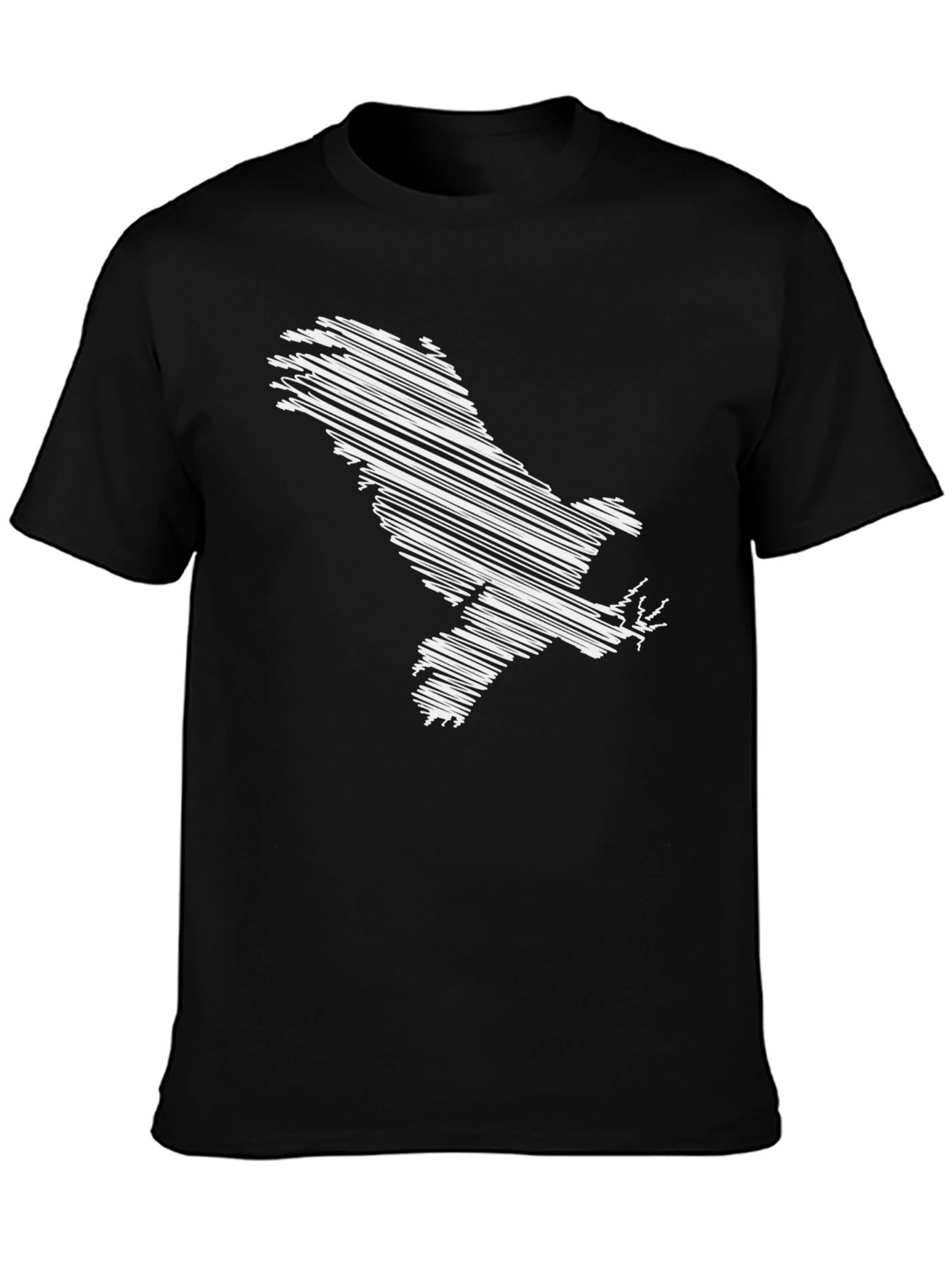 Scribble Eagle Graphic Tee - Mens Black T-Shirt