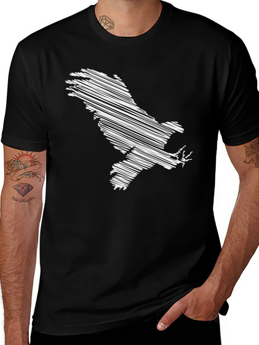 Scribble Eagle Graphic Tee - Mens Black T-Shirt