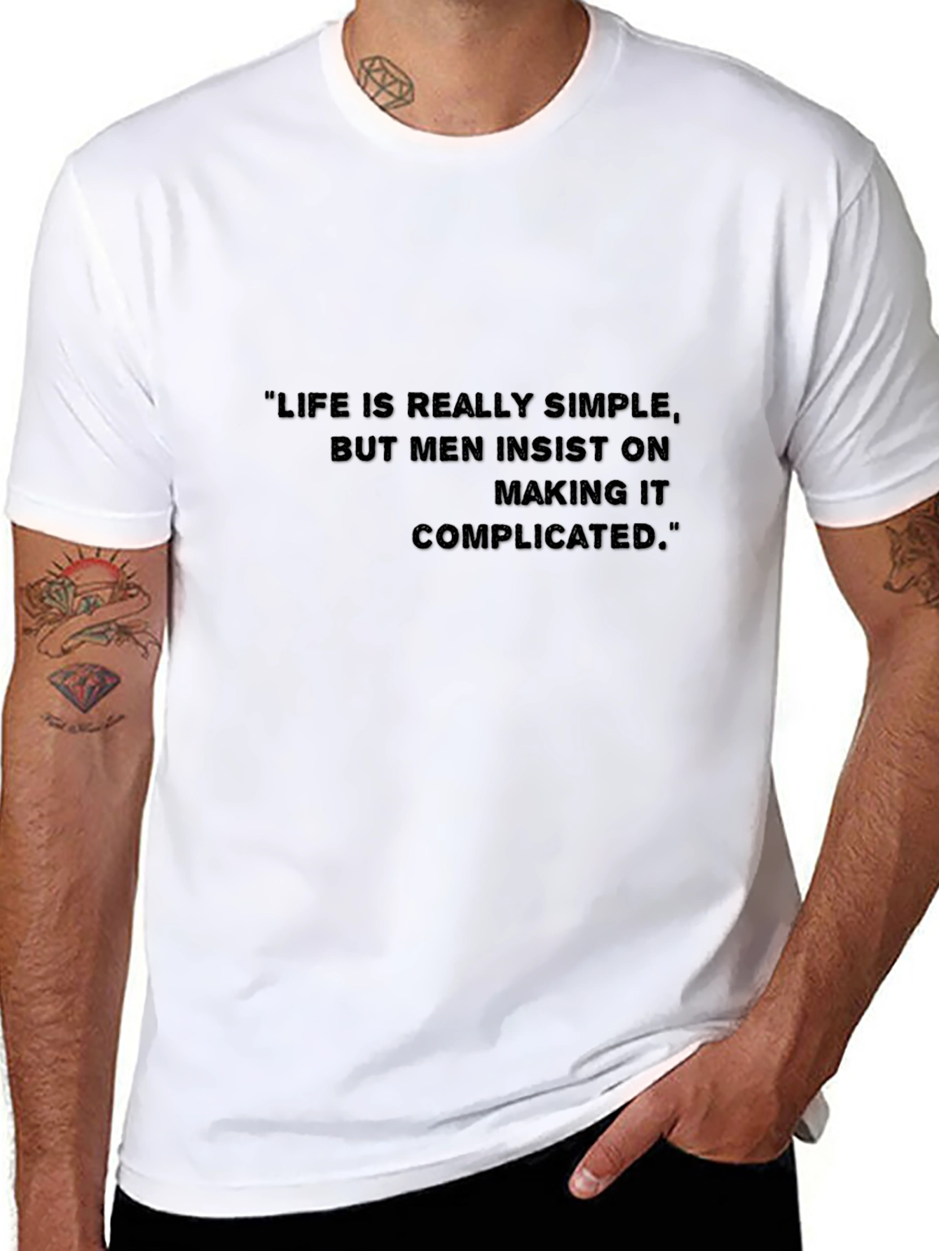 Life Is Simple Mens Black T-Shirt
