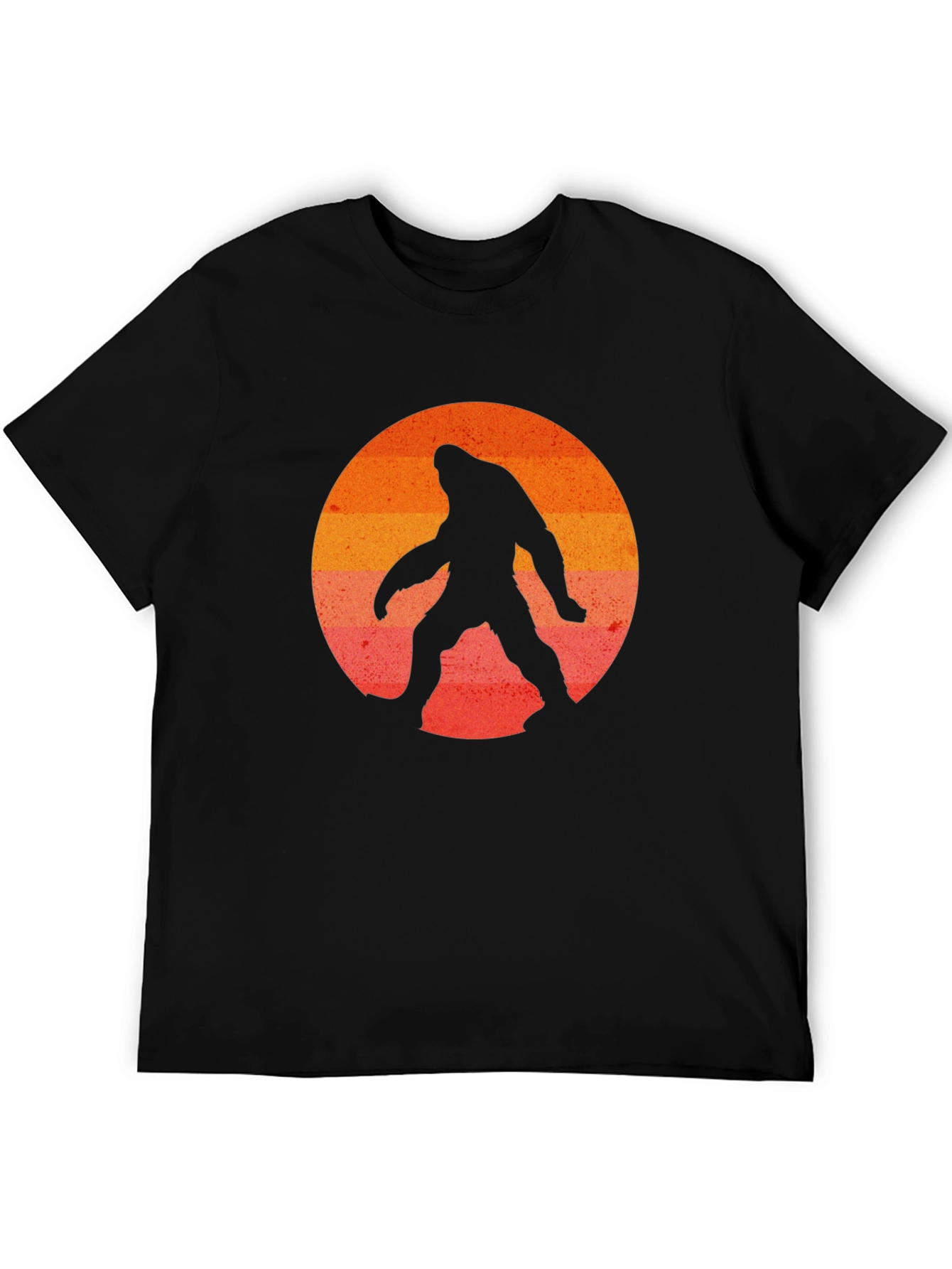 Bigfoot Sunset Graphic T-Shirt - Black Cotton Tee