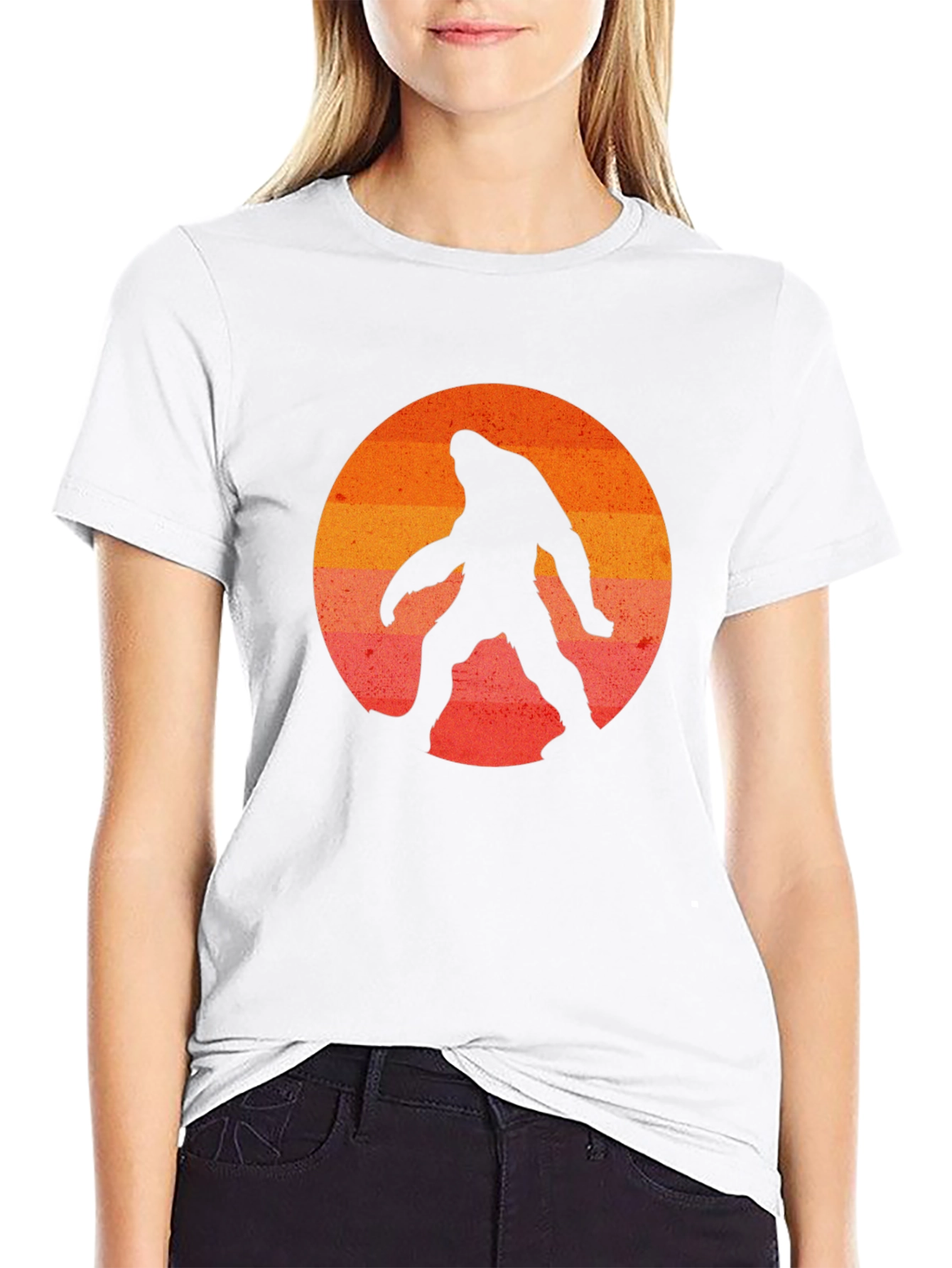 Bigfoot Sunset Graphic T-Shirt - Black Cotton Tee