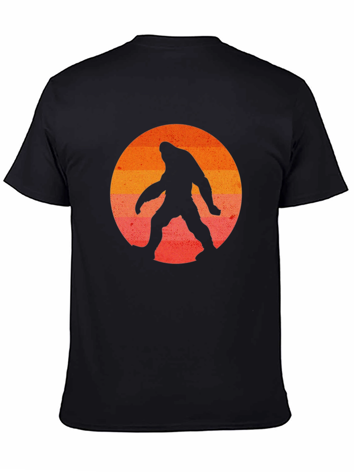 Bigfoot Sunset Graphic T-Shirt - Black Cotton Tee