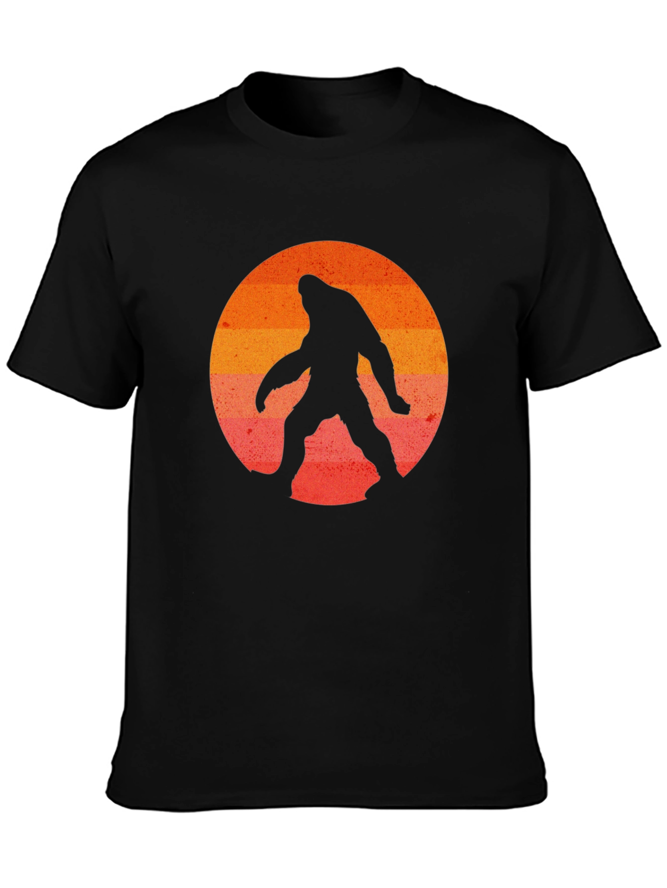 Bigfoot Sunset Graphic T-Shirt - Black Cotton Tee