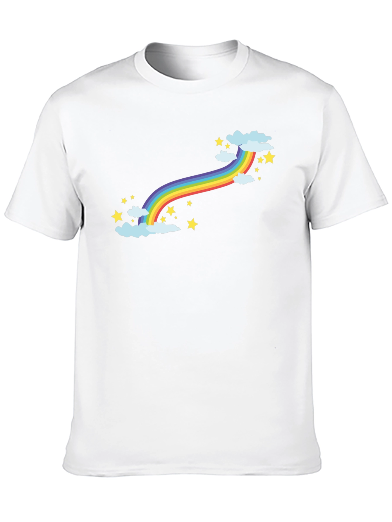 Rainbow Stars Graphic Black T-Shirt
