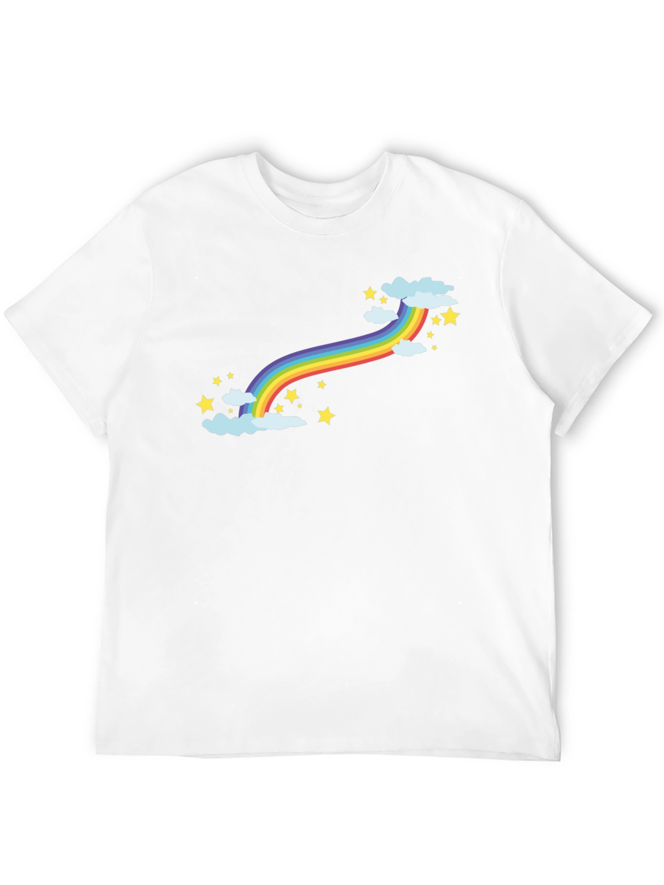 Rainbow Stars Graphic Black T-Shirt