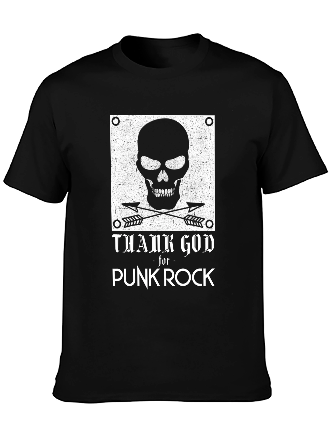 Punk Rock Skull Graphic T-Shirt