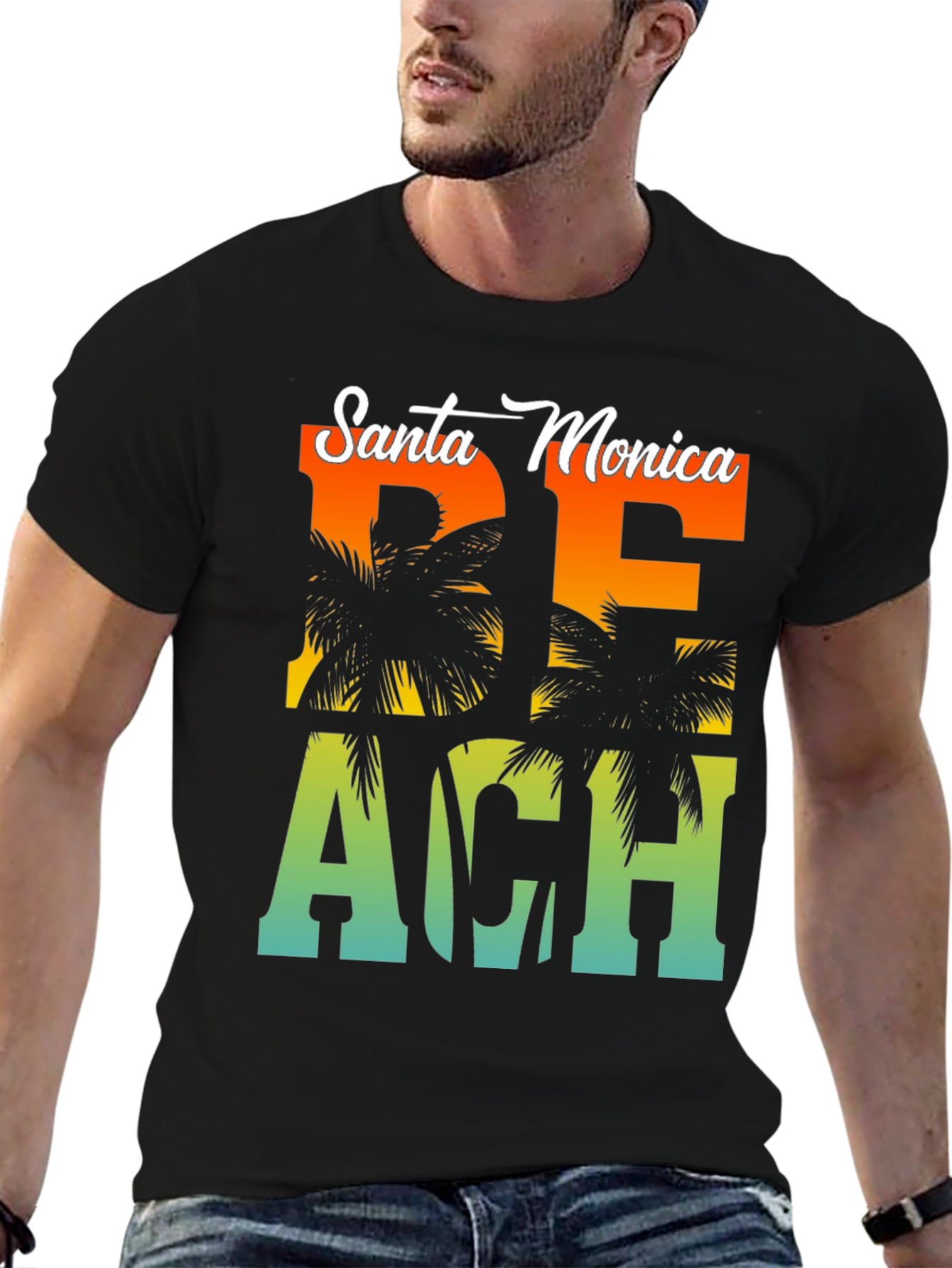 Santa Monica Beach Palm Graphic Tee