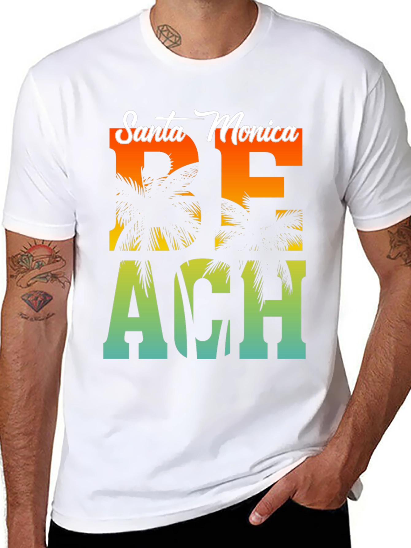 Santa Monica Beach Palm Graphic Tee