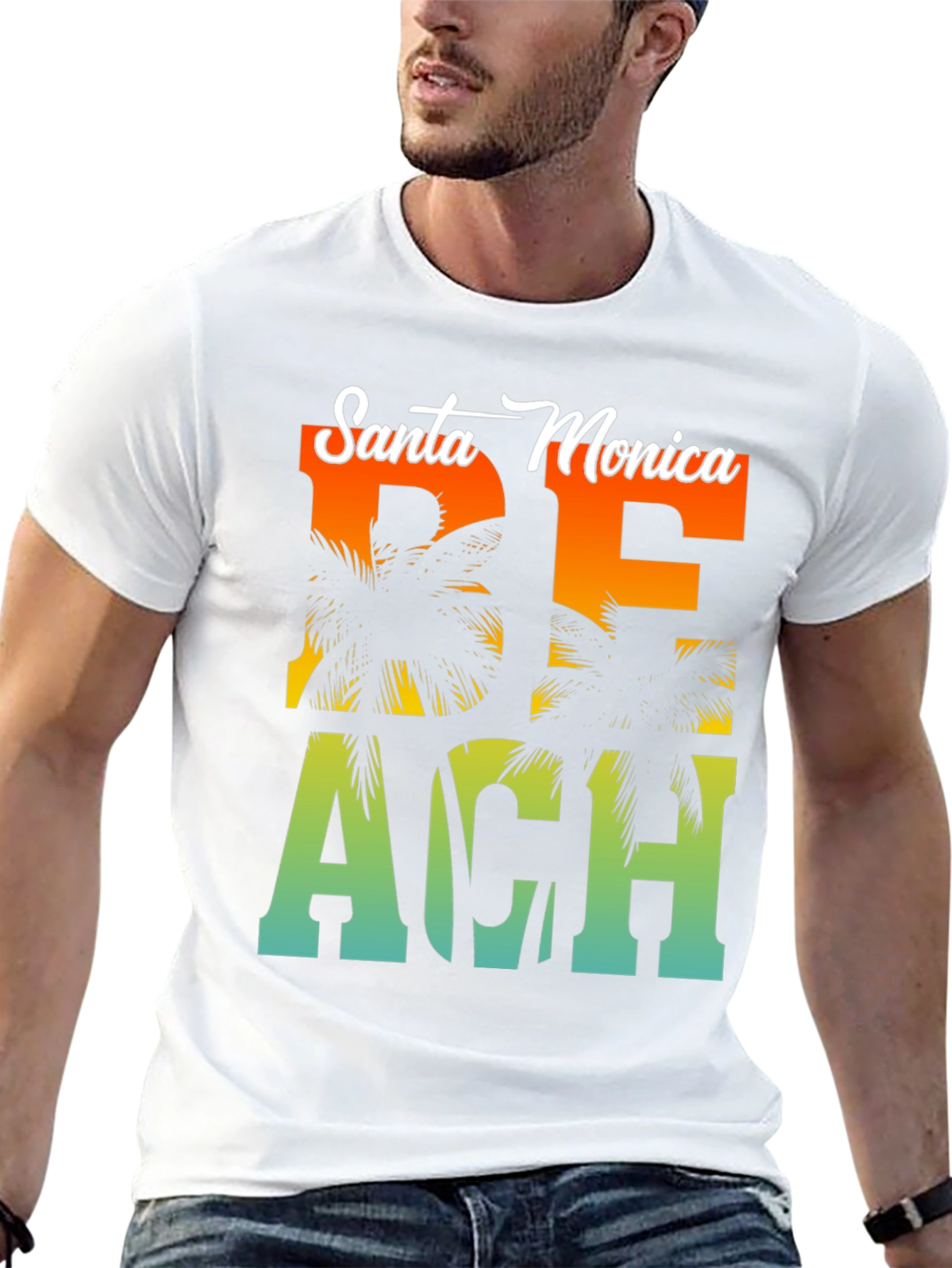 Santa Monica Beach Palm Graphic Tee