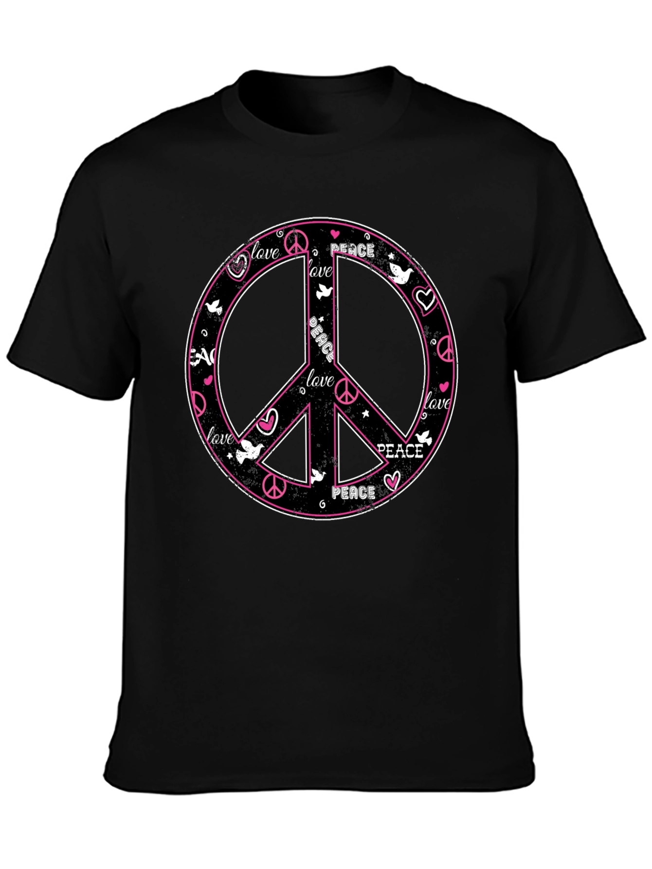 Peace & Love Black Graphic Tee
