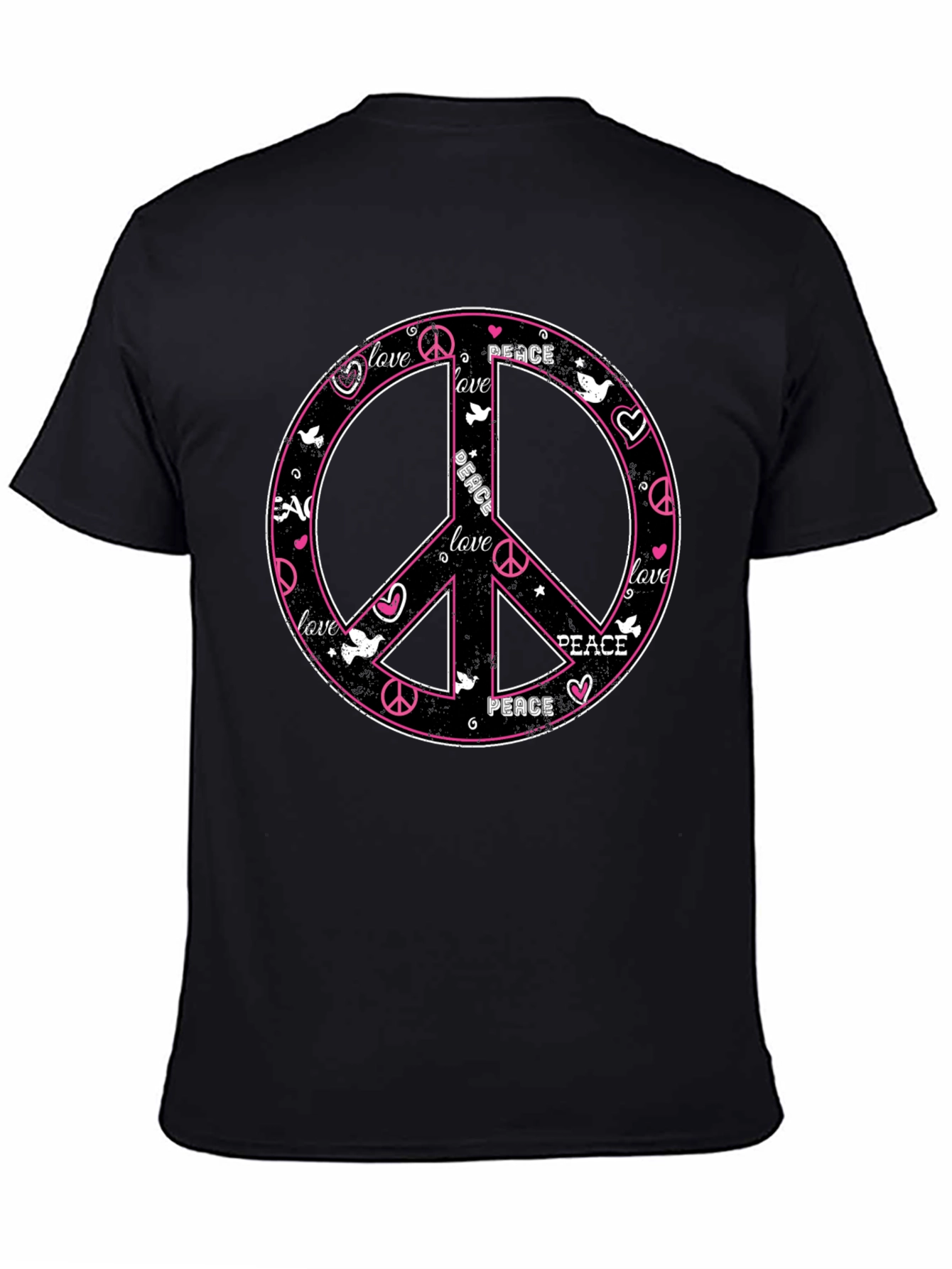 Peace & Love Black Graphic Tee