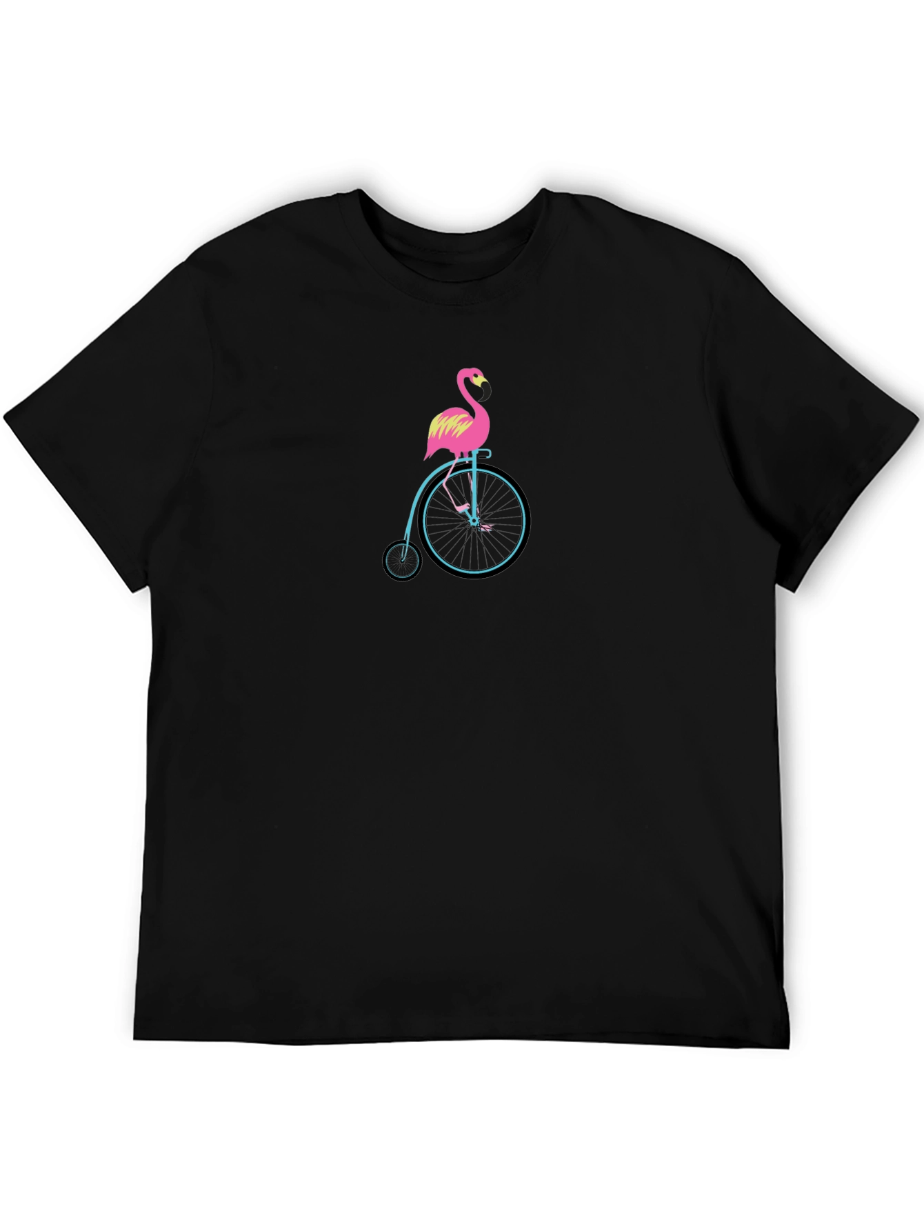 Flamingo on Bike Graphic Tee - Unique Design