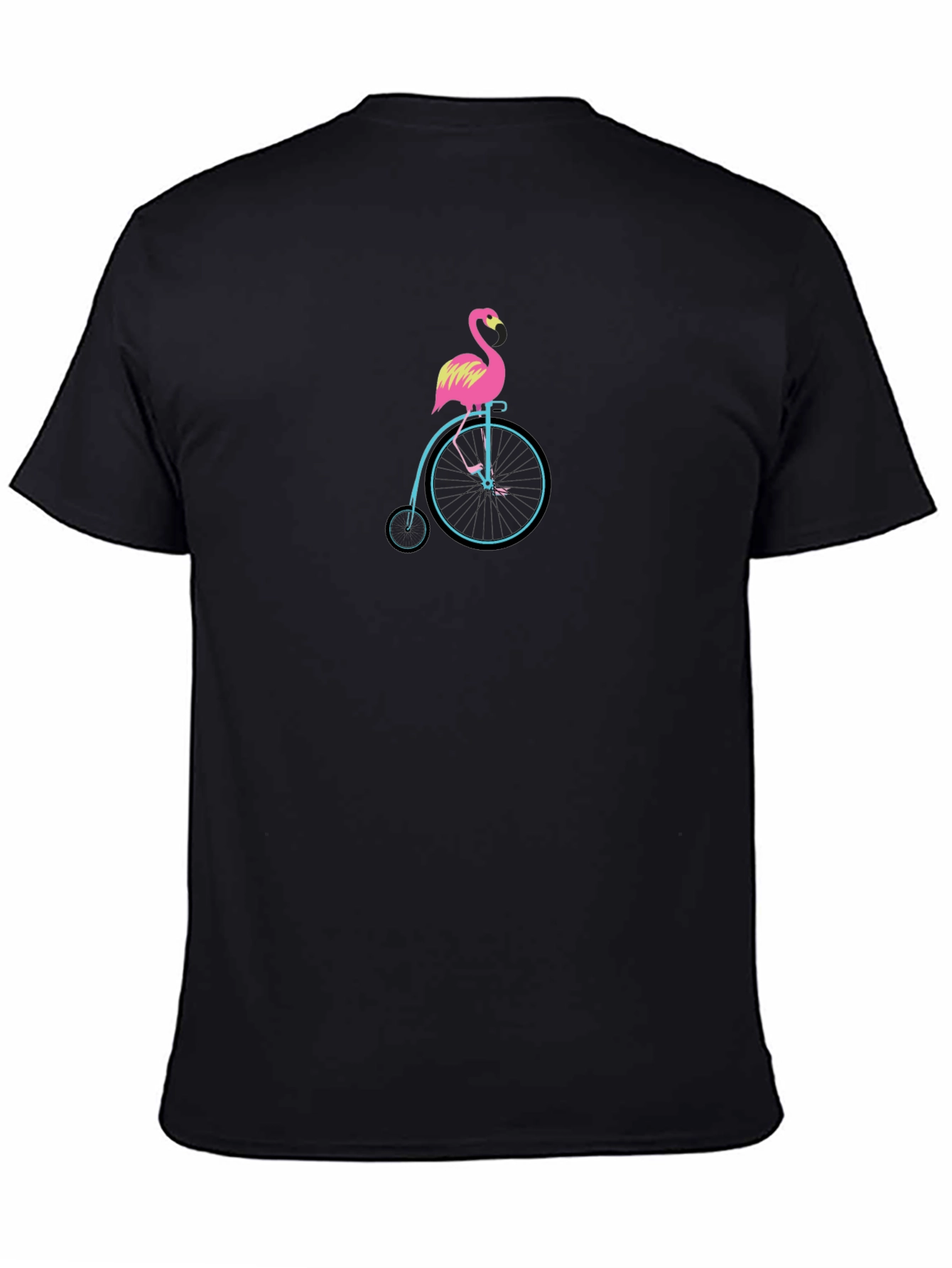 Flamingo on Bike Graphic Tee - Unique Design