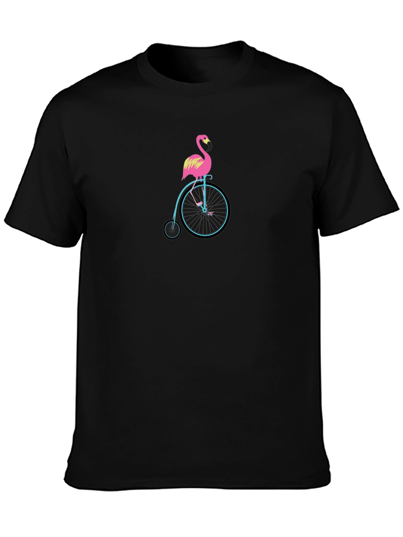 Flamingo on Bike Graphic Tee - Unique Design