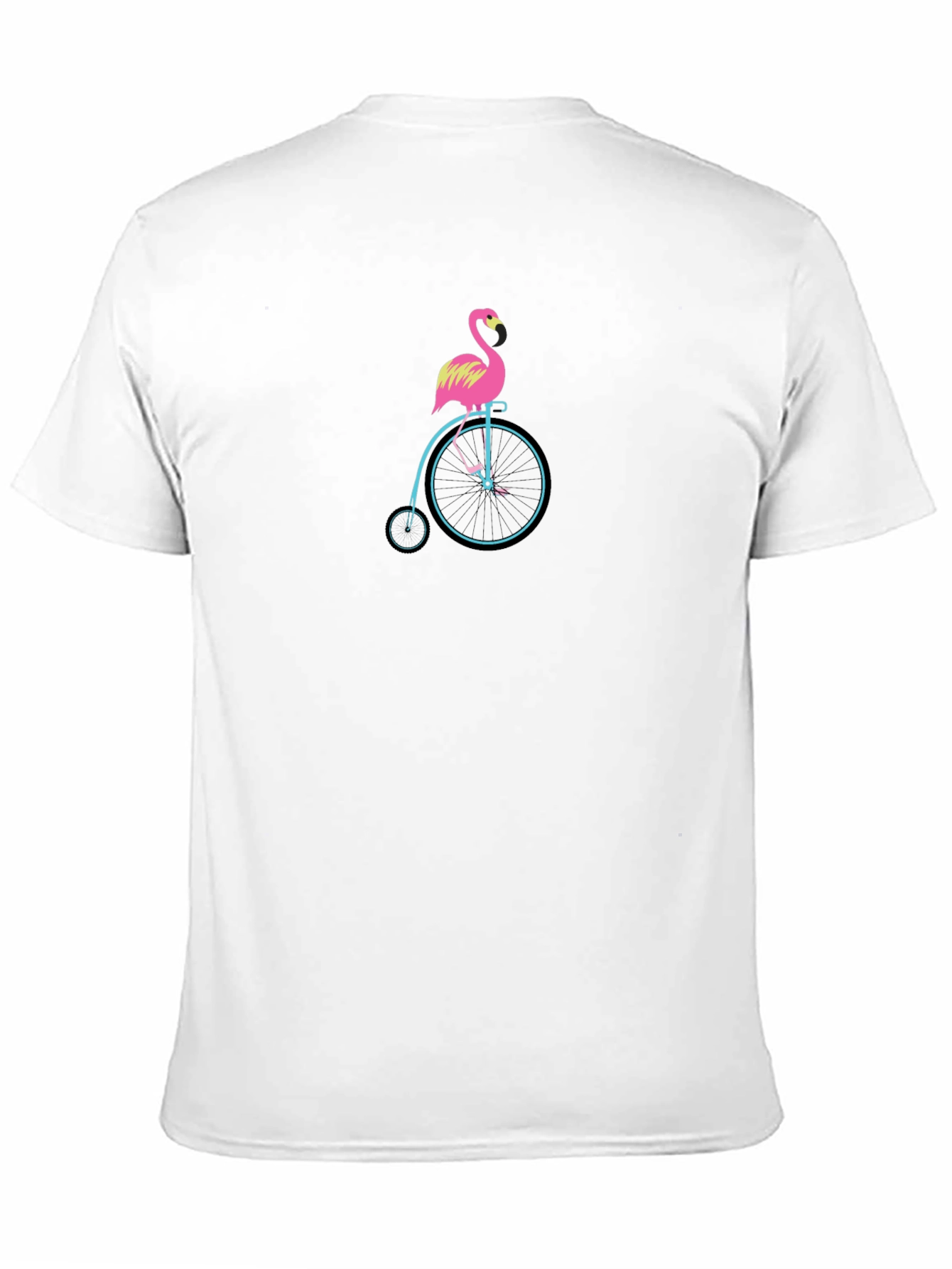 Flamingo on Bike Graphic Tee - Unique Design