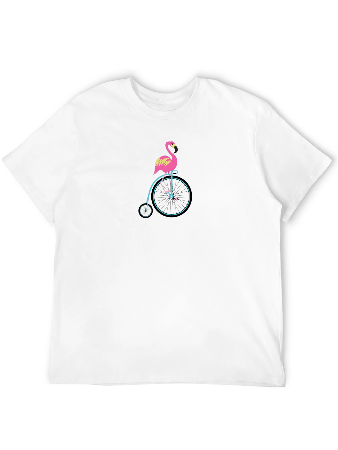 Flamingo on Bike Graphic Tee - Unique Design