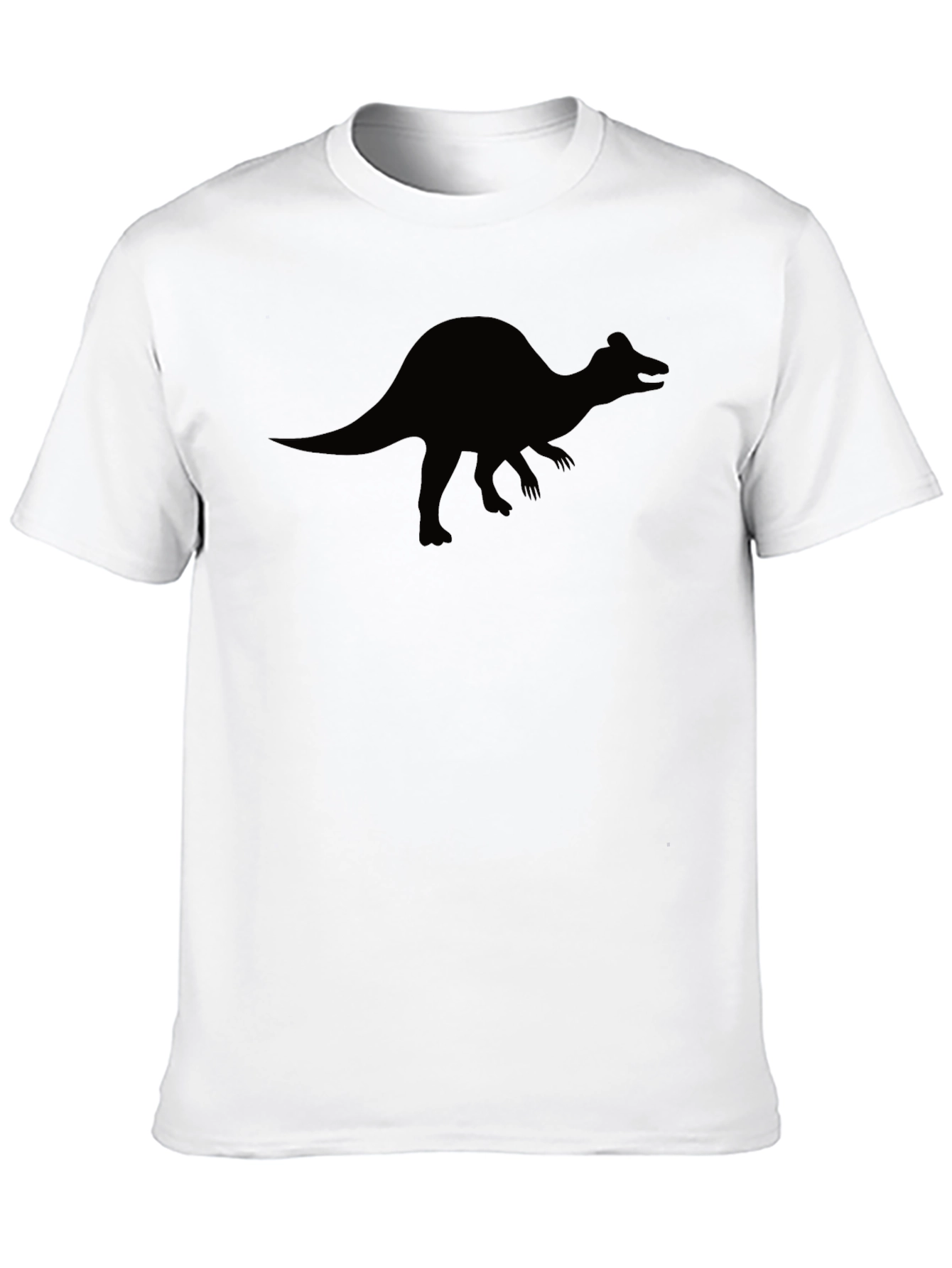 Dino Silhouette Graphic Tee - Black Cotton T-Shirt