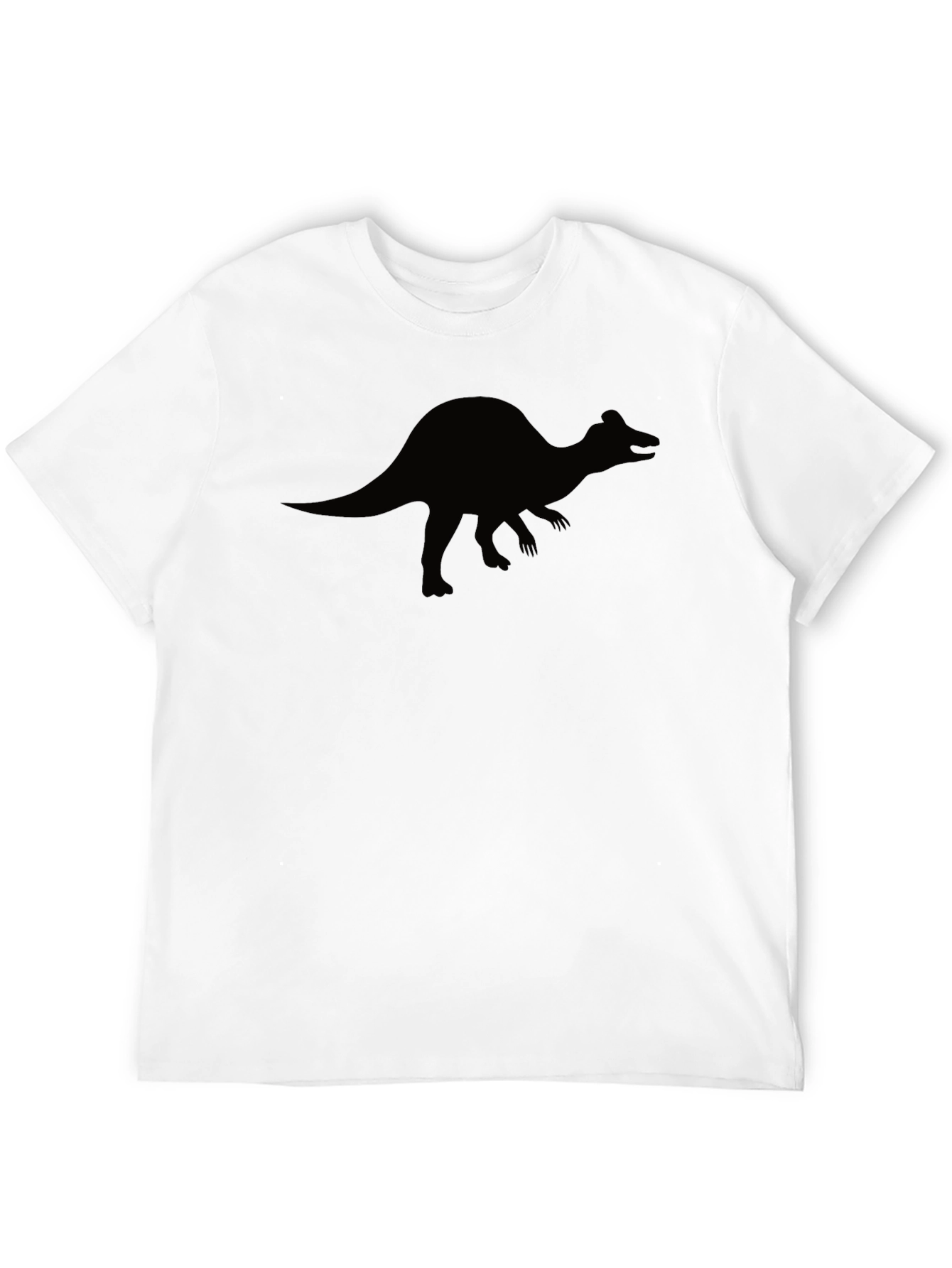 Dino Silhouette Graphic Tee - Black Cotton T-Shirt