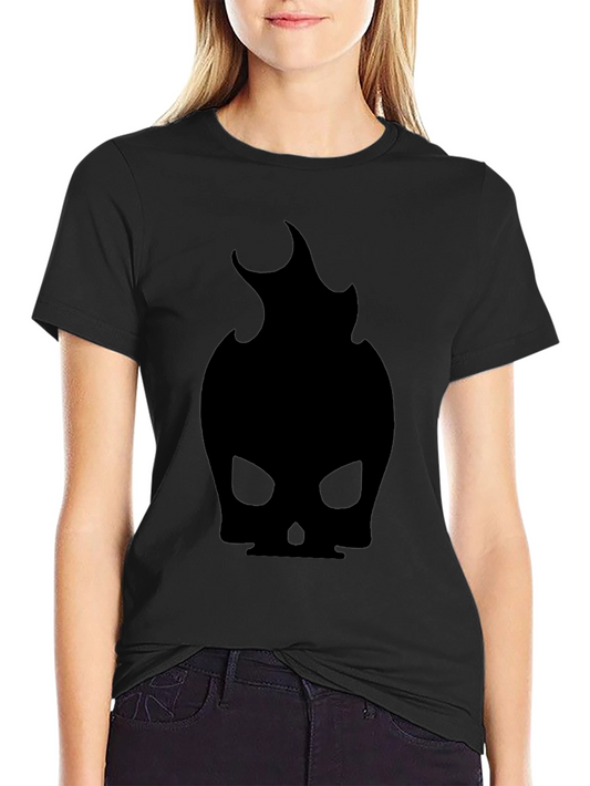 Skull Flame Graphic Black T-Shirt