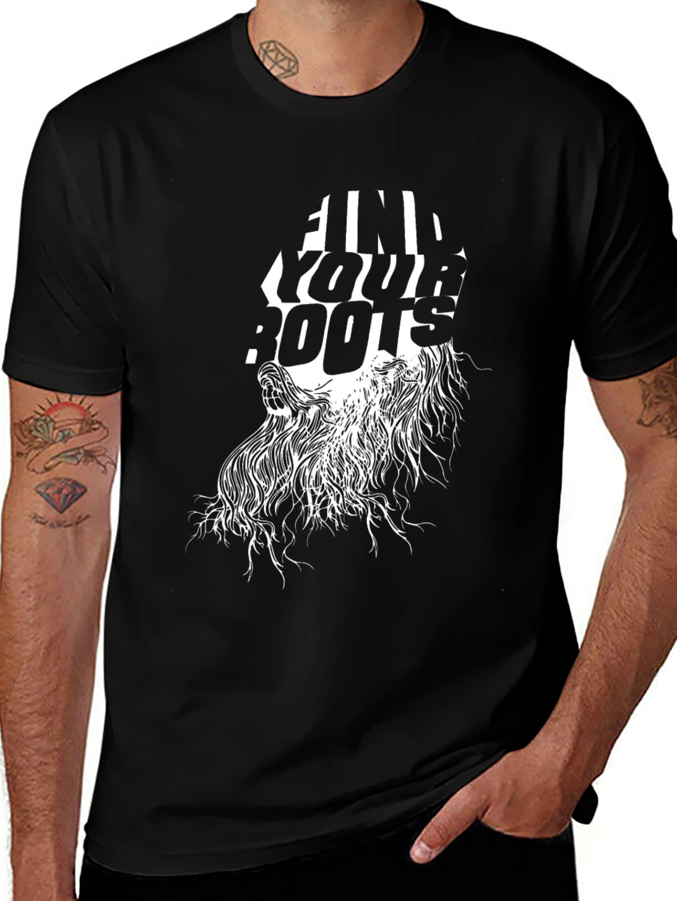Find Your Roots Graphic Tee - Black Unisex T-Shirt