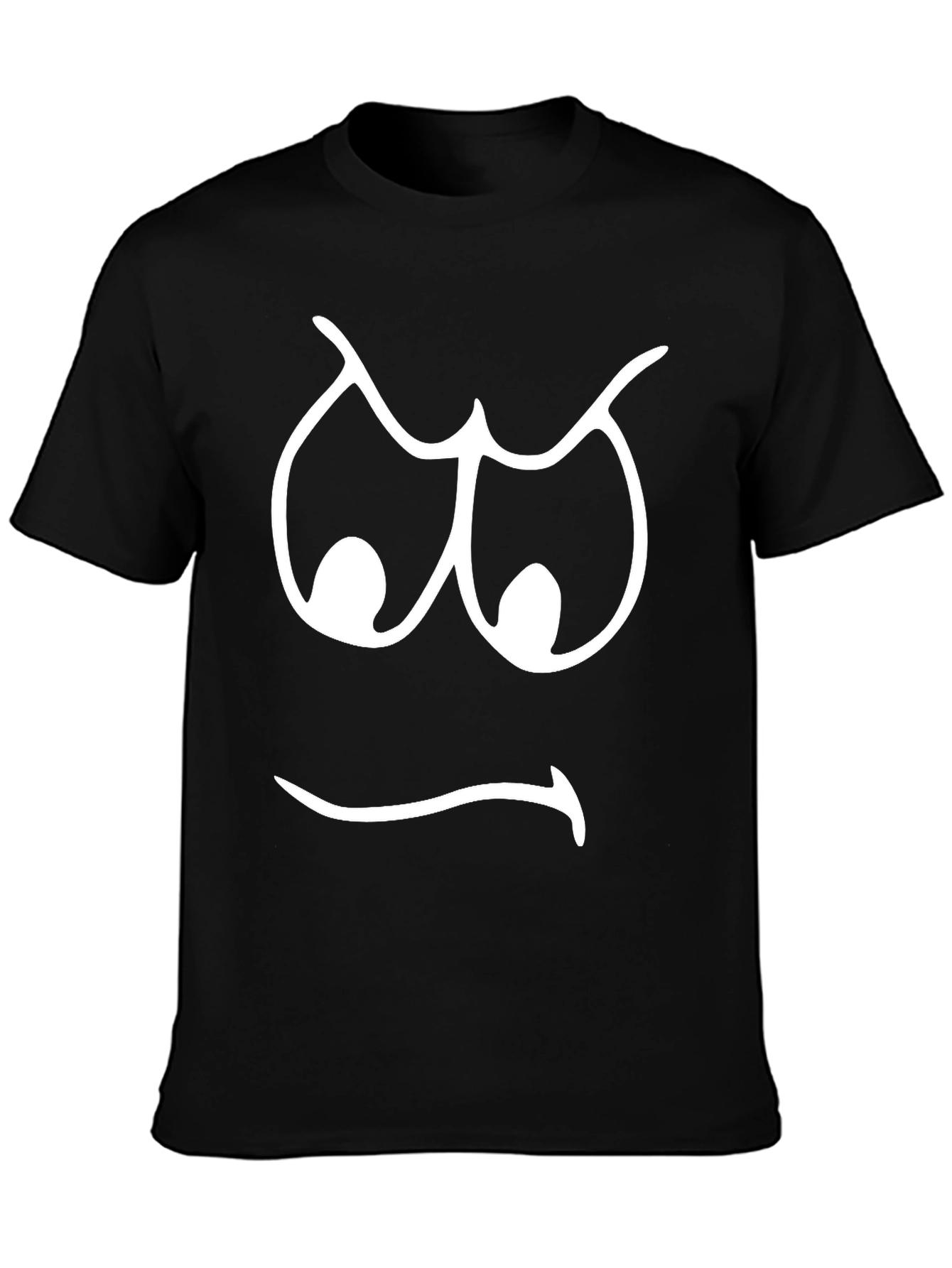 Angry Face Graphic T-Shirt - Black Cotton Tee