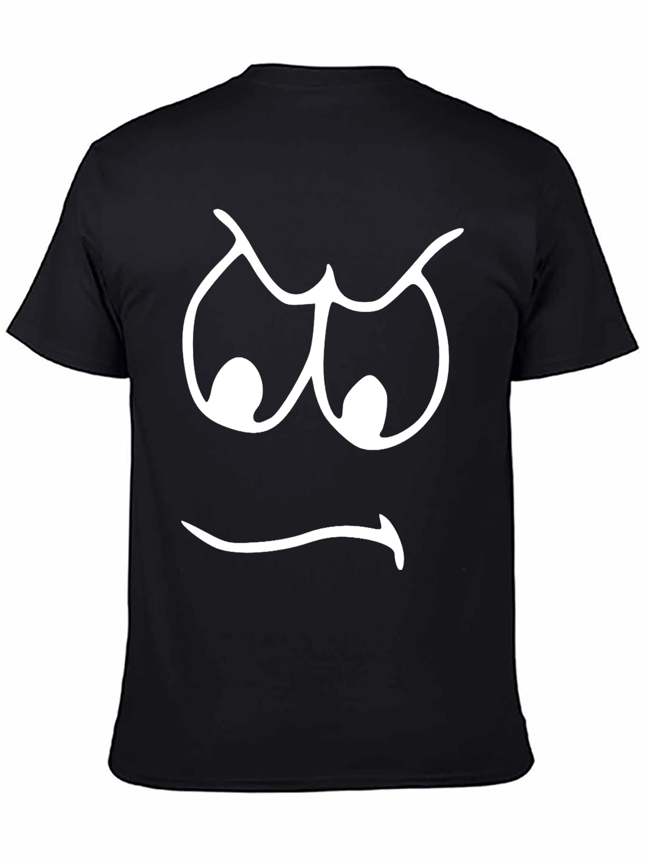 Angry Face Graphic T-Shirt - Black Cotton Tee