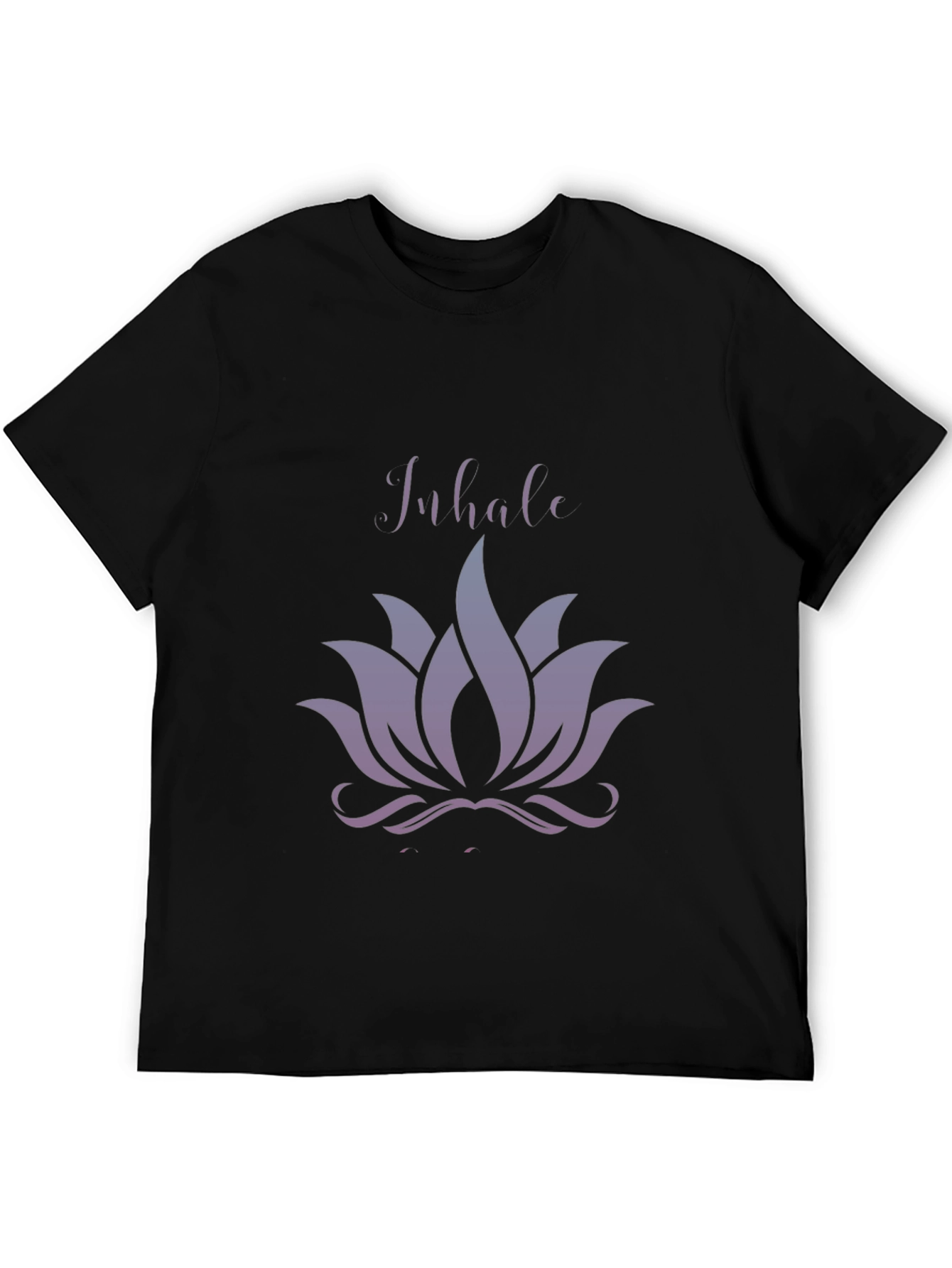 Inhale Lotus Graphic Tee - Relaxed Fit Black T-Shirt