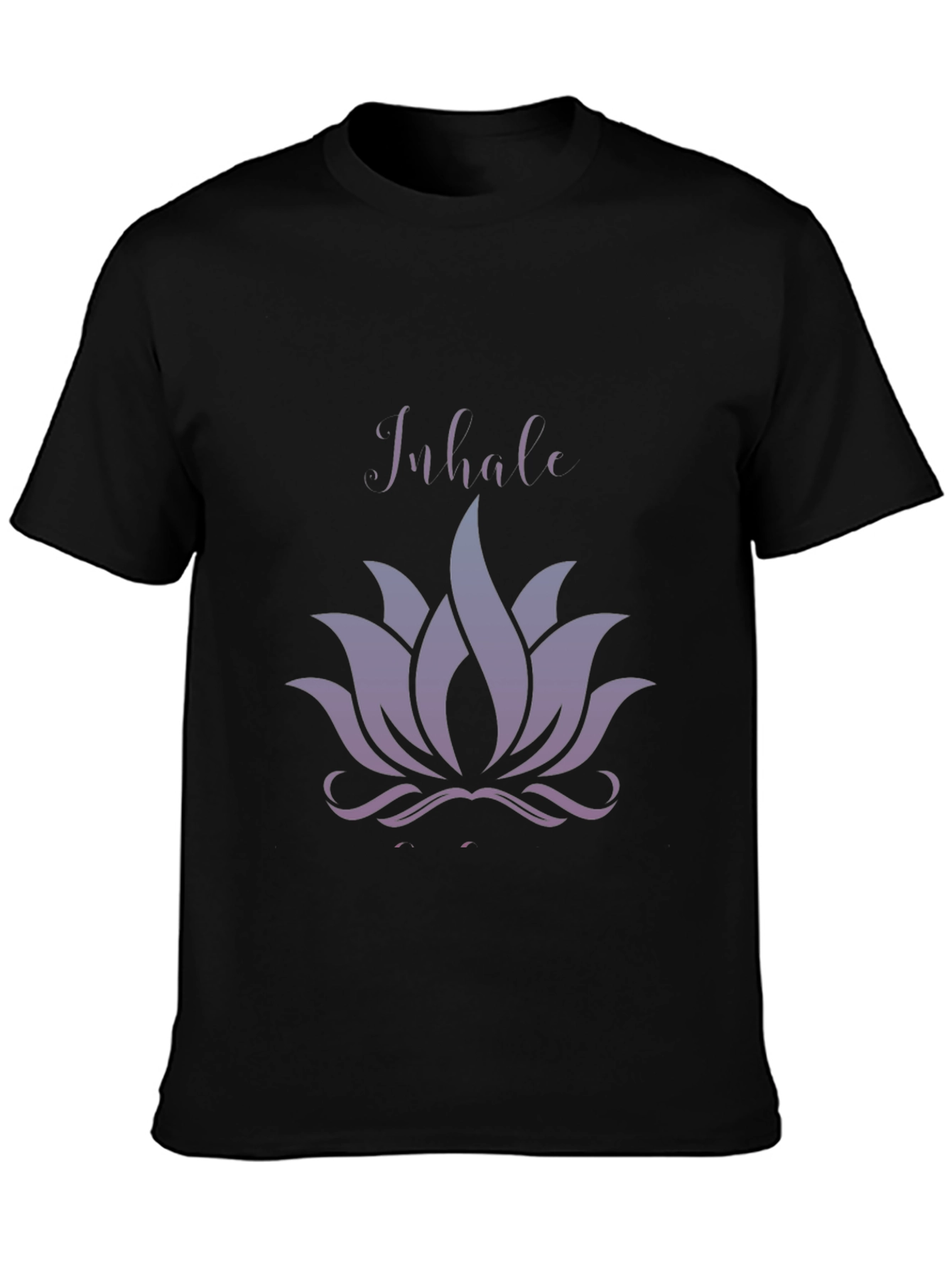Inhale Lotus Graphic Tee - Relaxed Fit Black T-Shirt