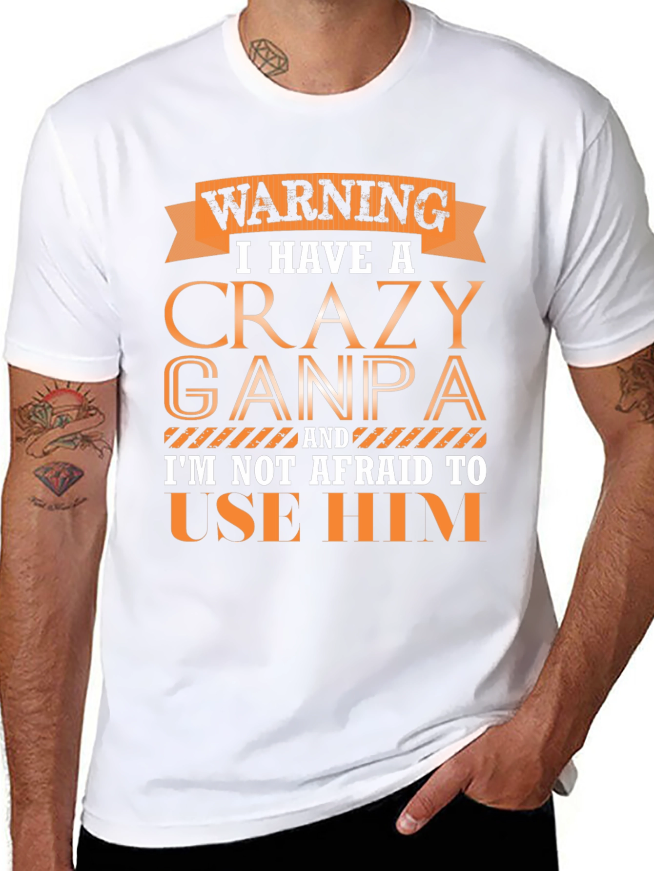 Crazy Ganpa T-Shirt - Novelty Funny Grandpa Tee