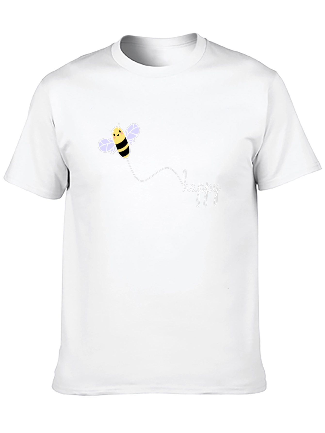 Happy Bee Graphic Black T-Shirt