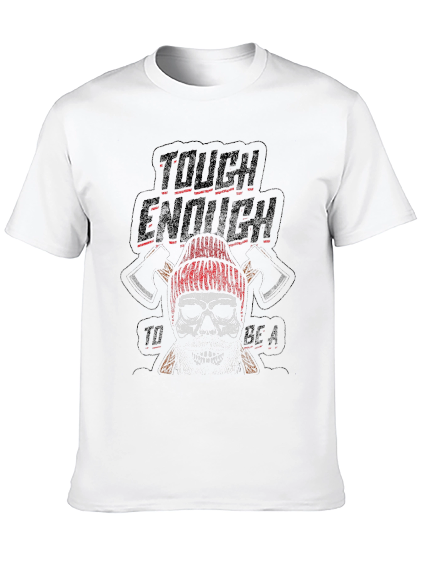 Tough Enough Lumberjack Skull Graphic Tee