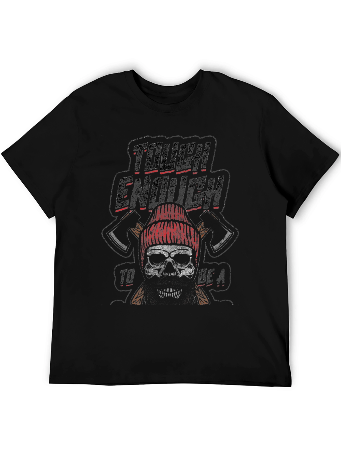 Tough Enough Lumberjack Skull Graphic Tee