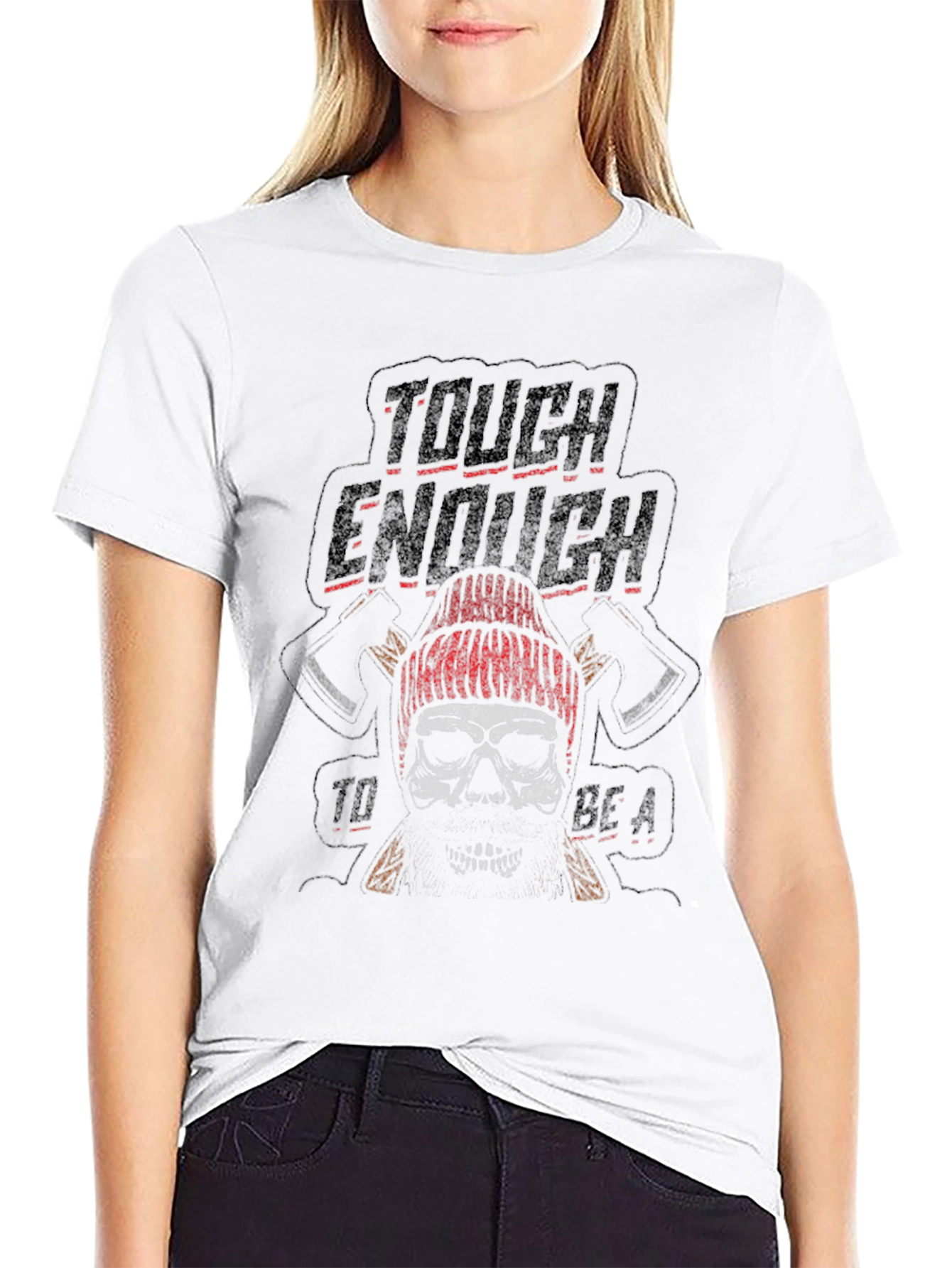 Tough Enough Lumberjack Skull Graphic Tee