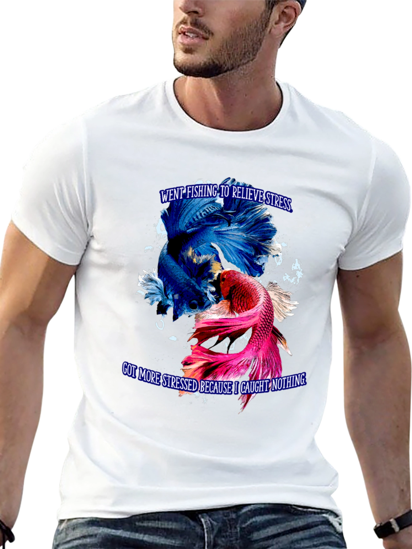 Fishing Stress Relief Graphic T-Shirt