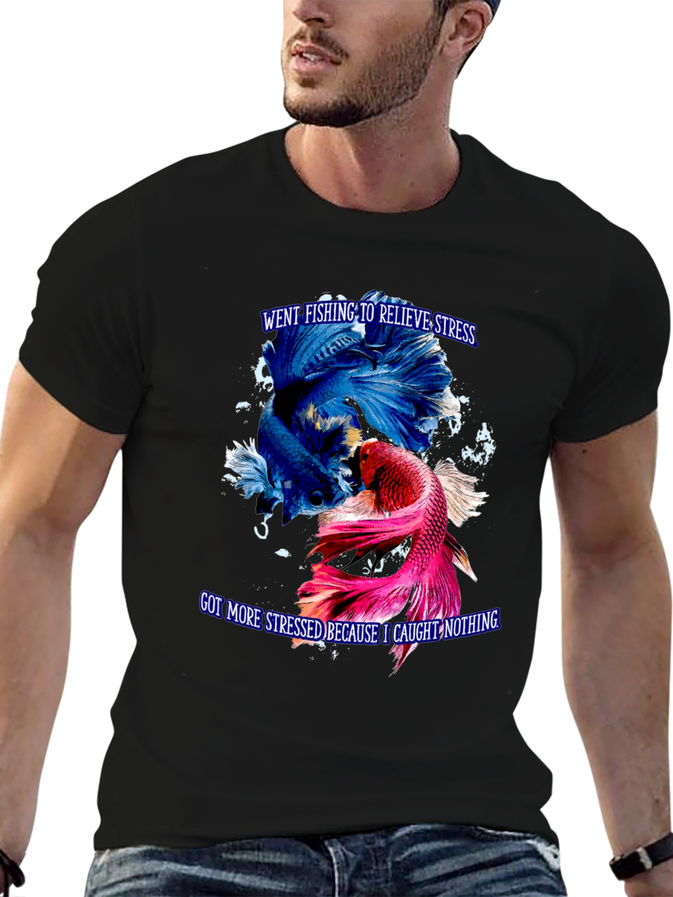 Fishing Stress Relief Graphic T-Shirt