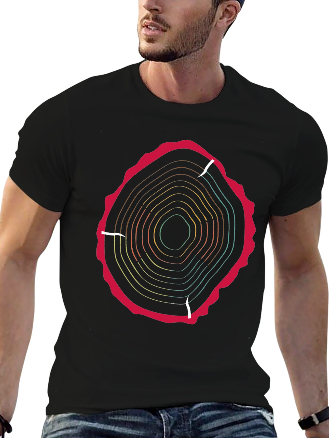 Tree Ring Graphic Tee - Earthy Style