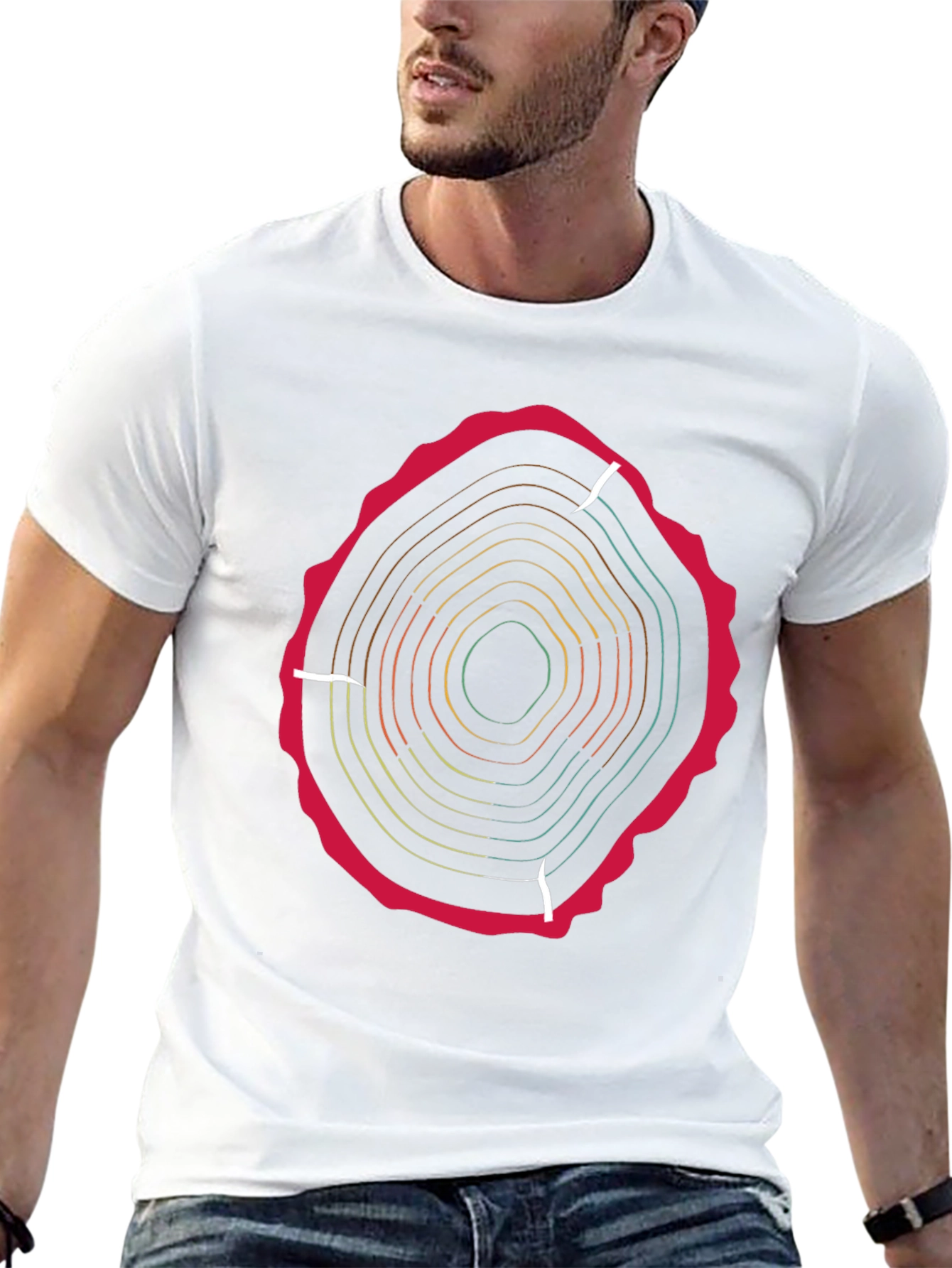 Tree Ring Graphic Tee - Earthy Style