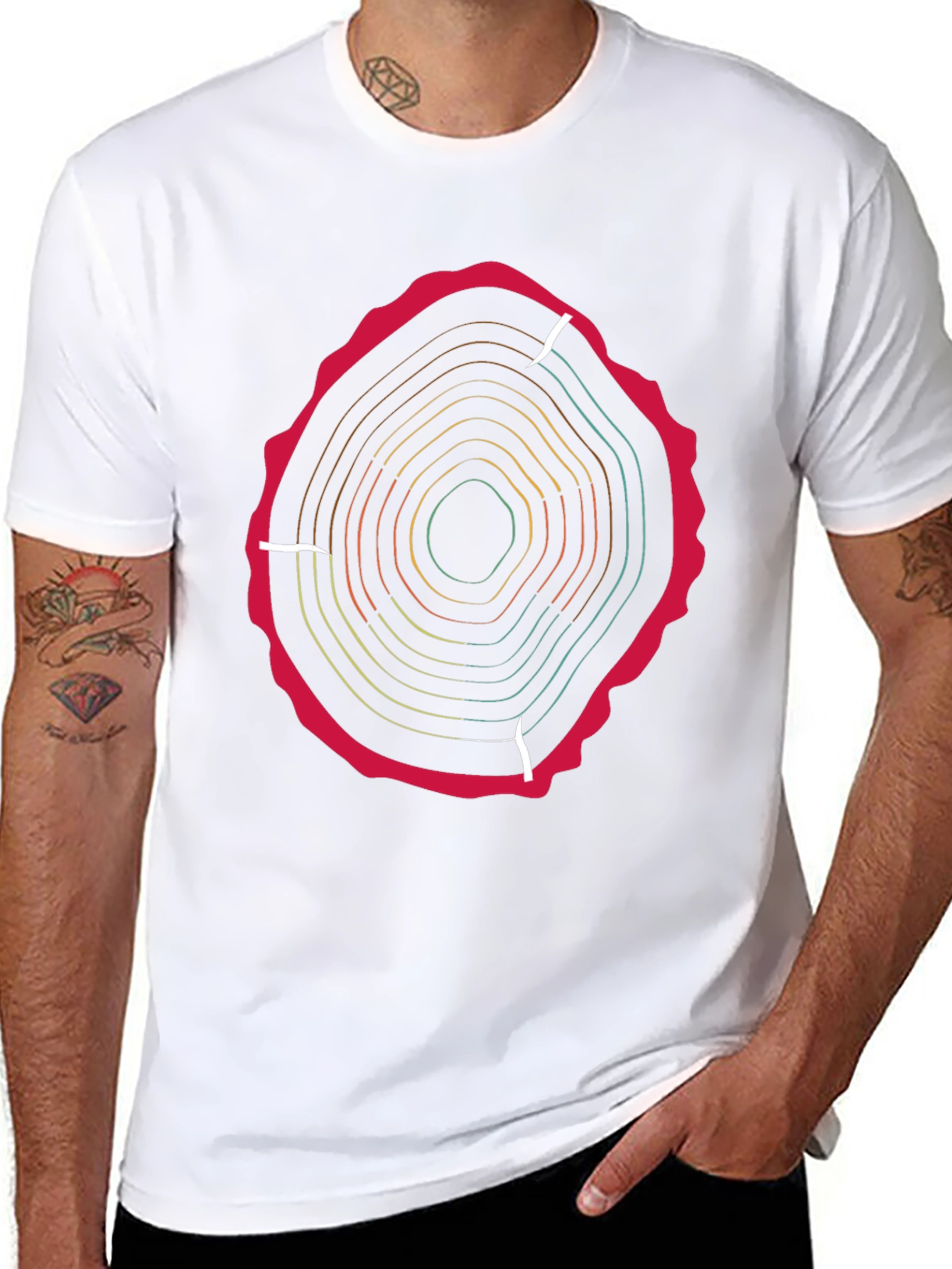 Tree Ring Graphic Tee - Earthy Style