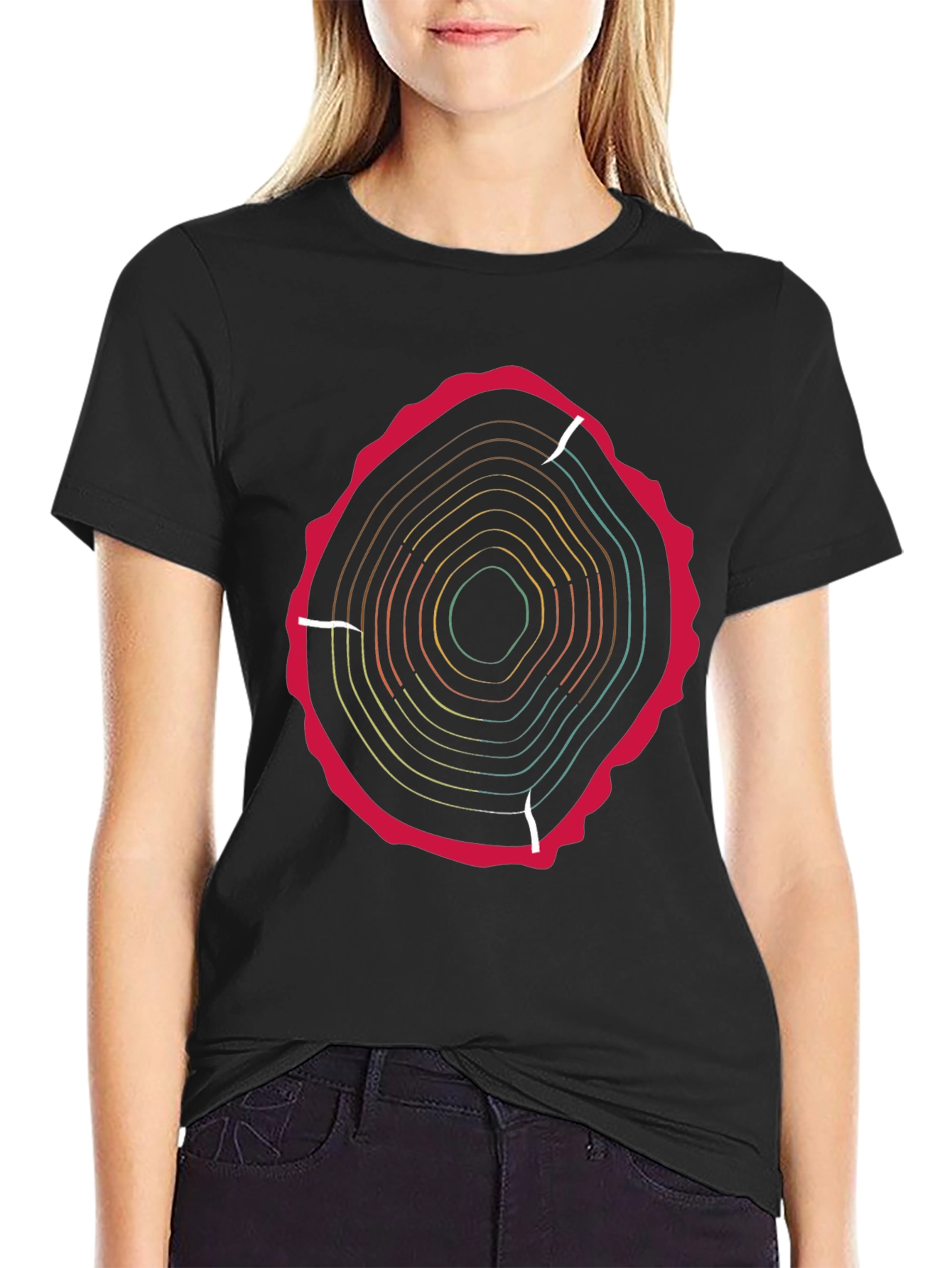 Tree Ring Graphic Tee - Earthy Style