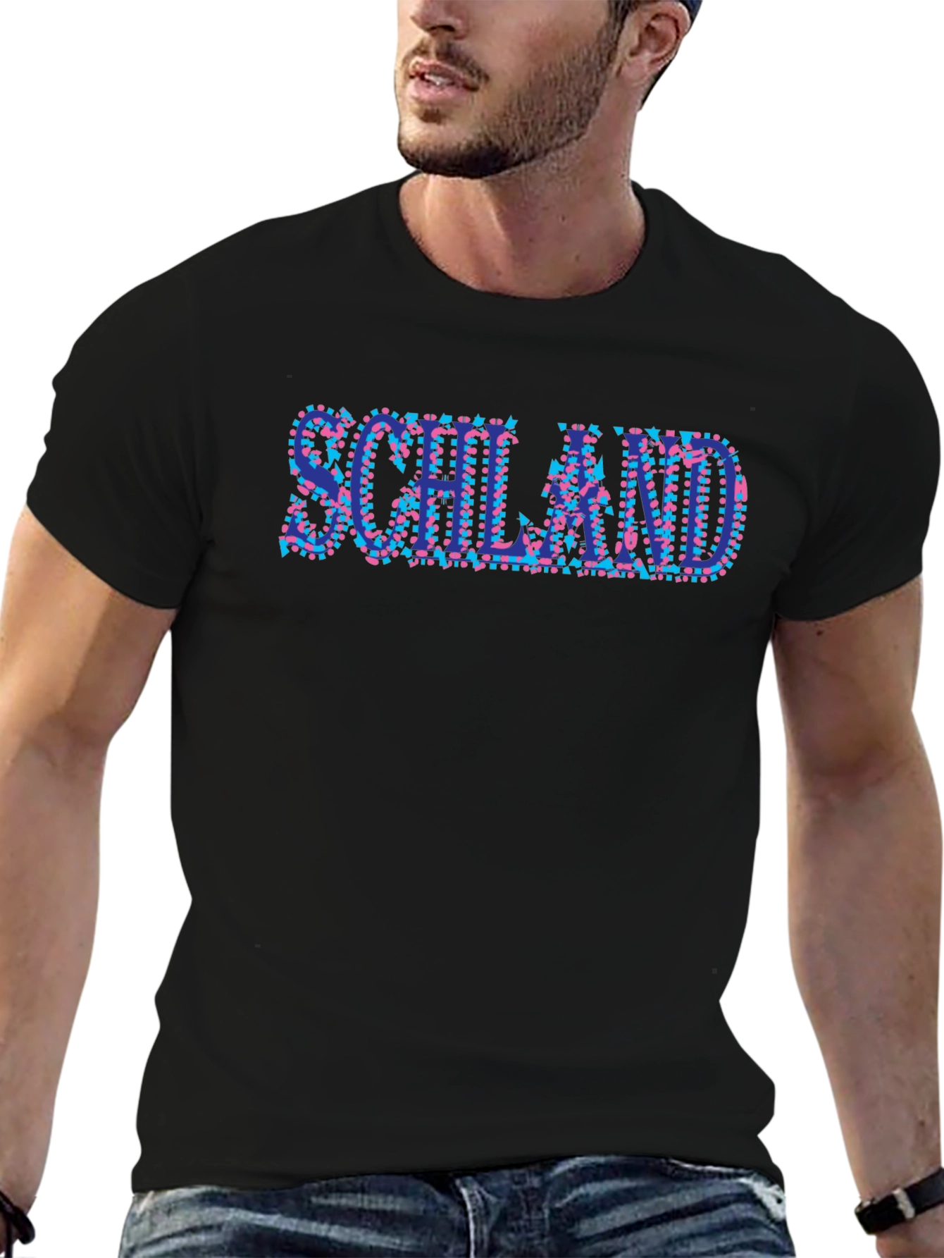 Schland Graphic Print Black T-Shirt