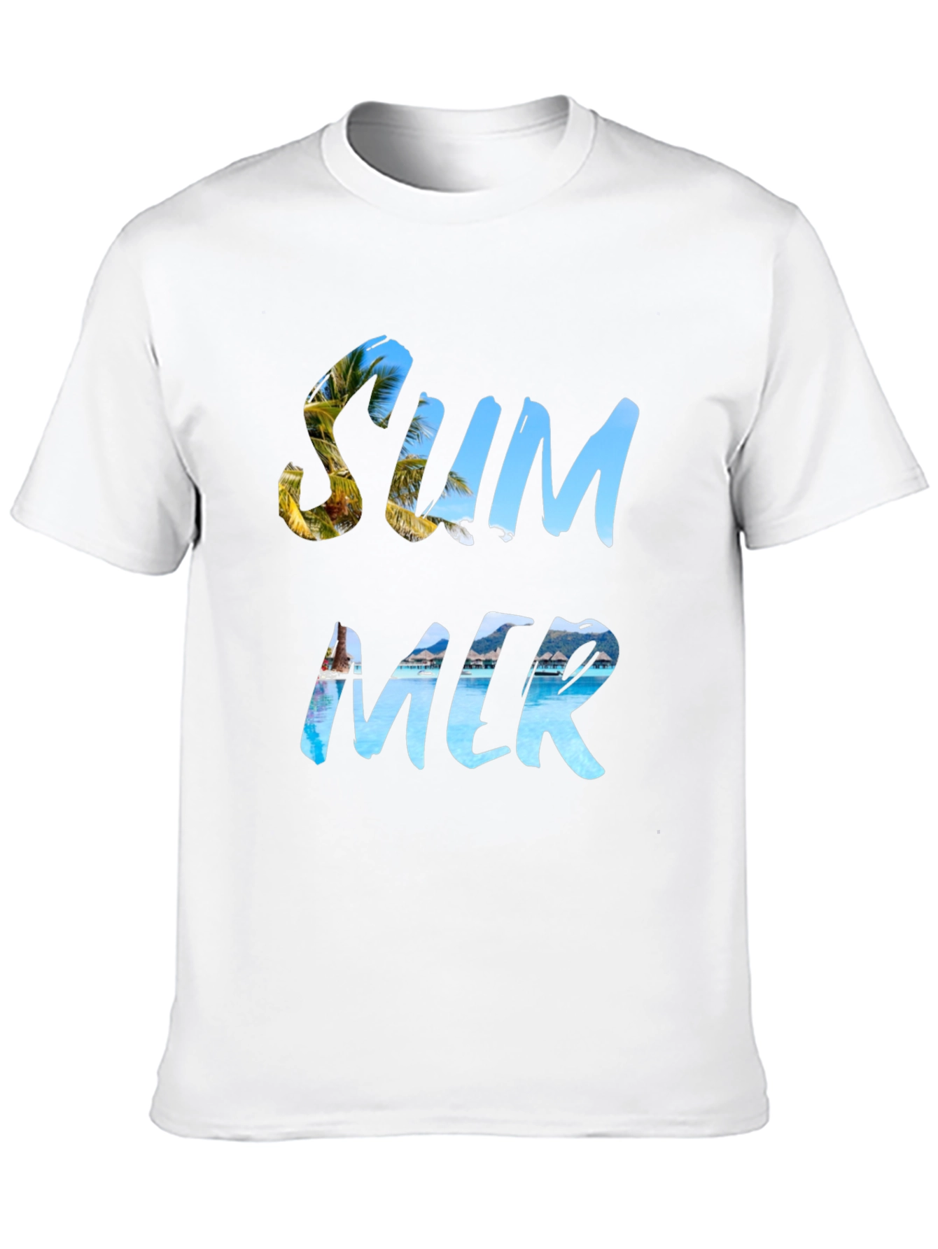Summer Themed Graphic Black T-Shirt