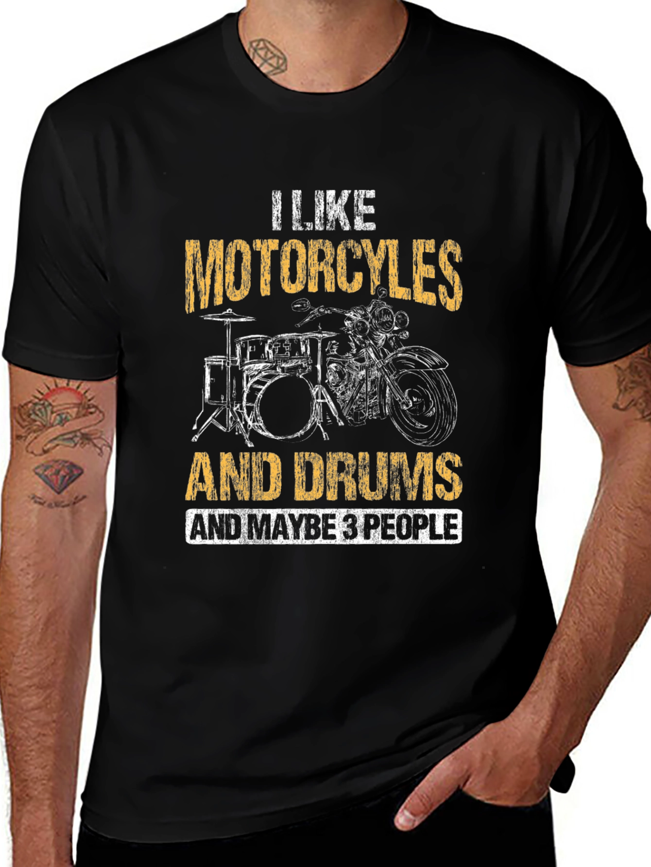 Motorcycle and Drum T-Shirt - I Like