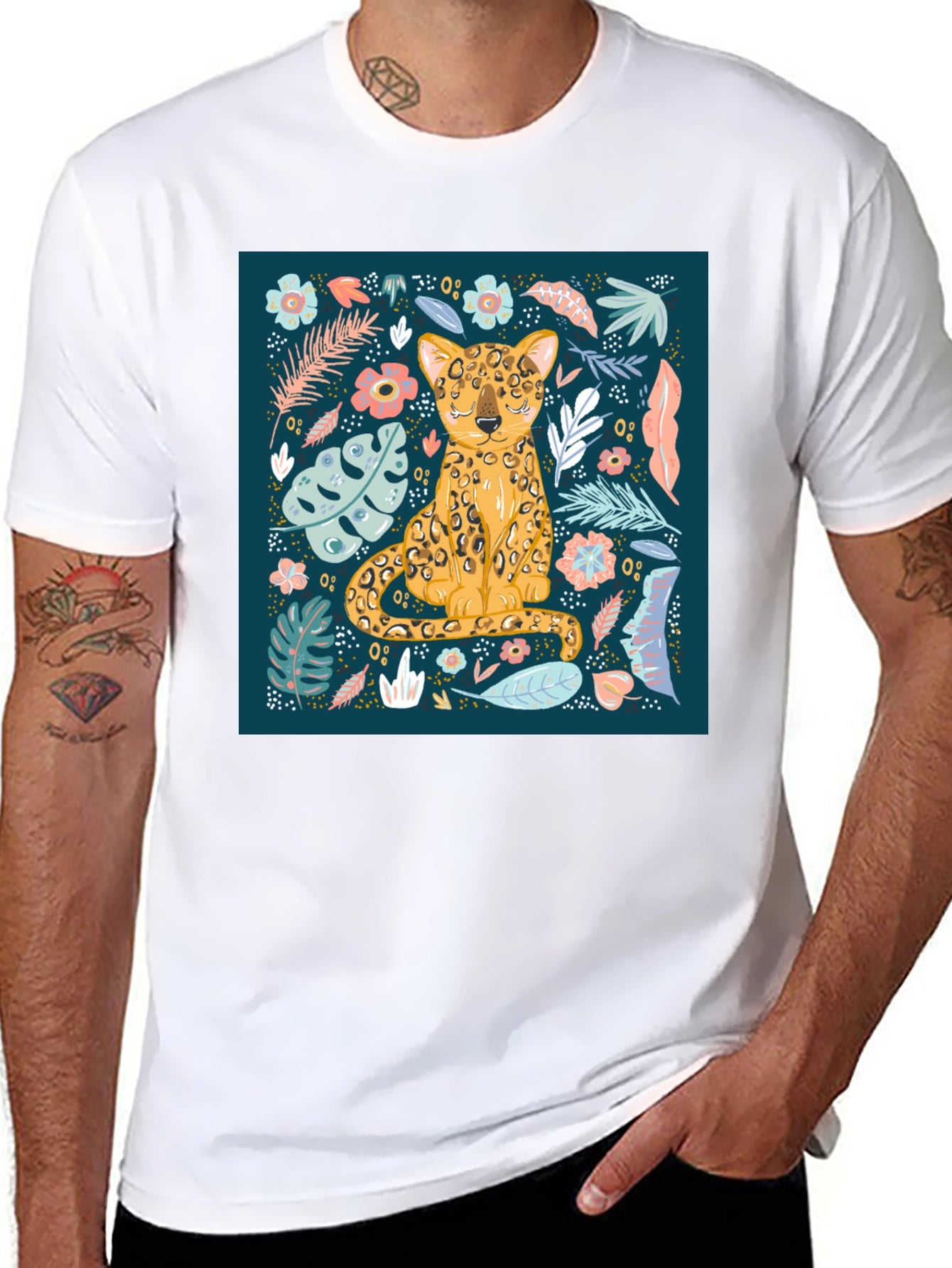 Floral Leopard Print T-Shirt