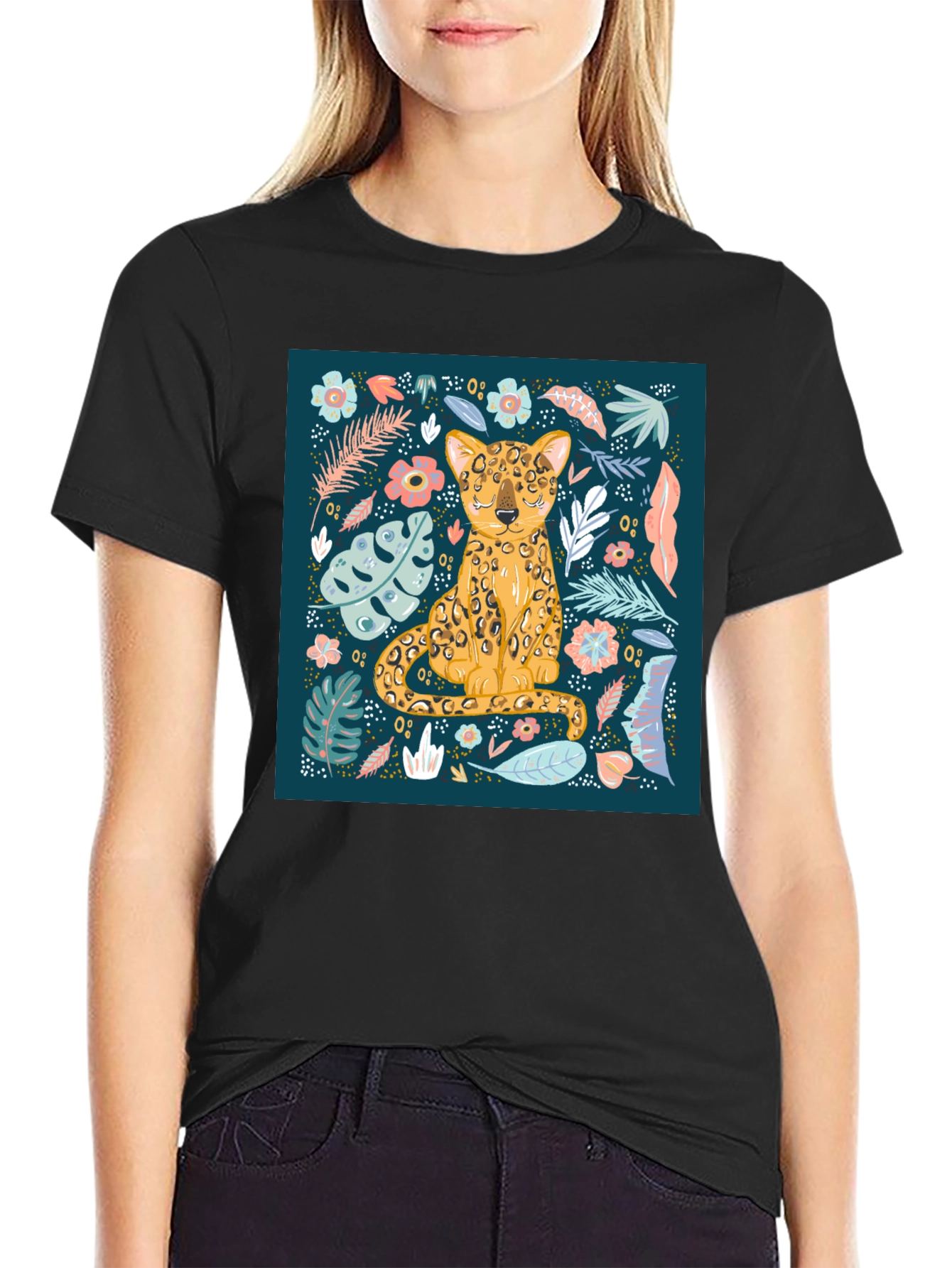 Floral Leopard Print T-Shirt