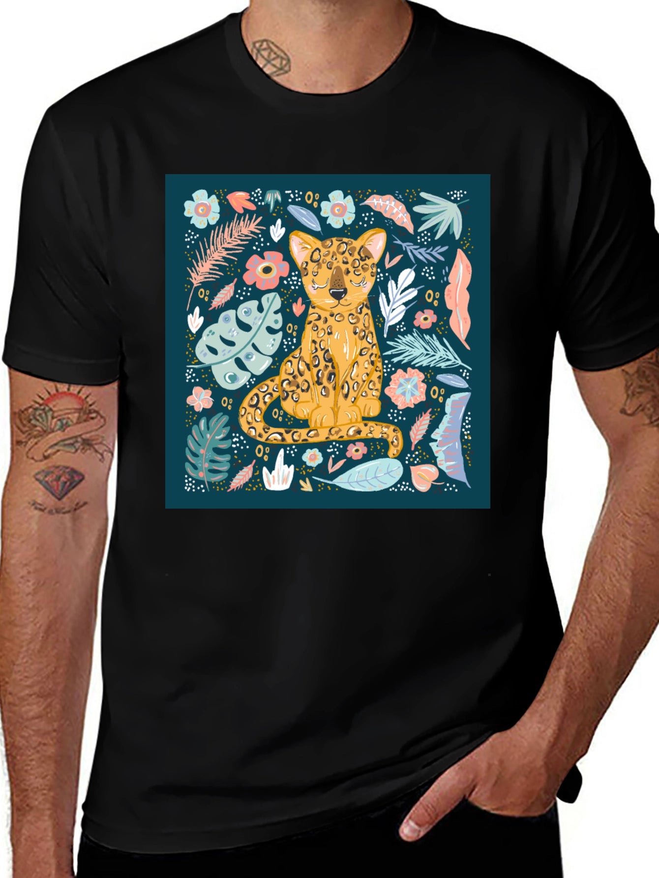 Floral Leopard Print T-Shirt