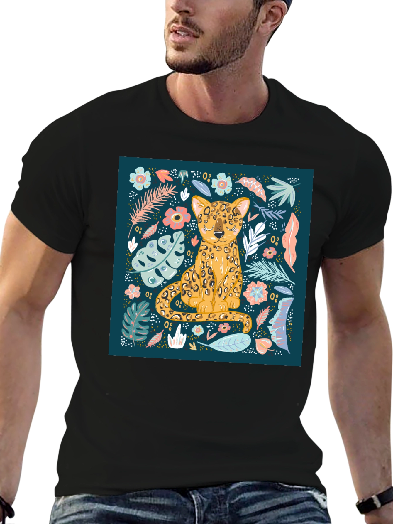 Floral Leopard Print T-Shirt