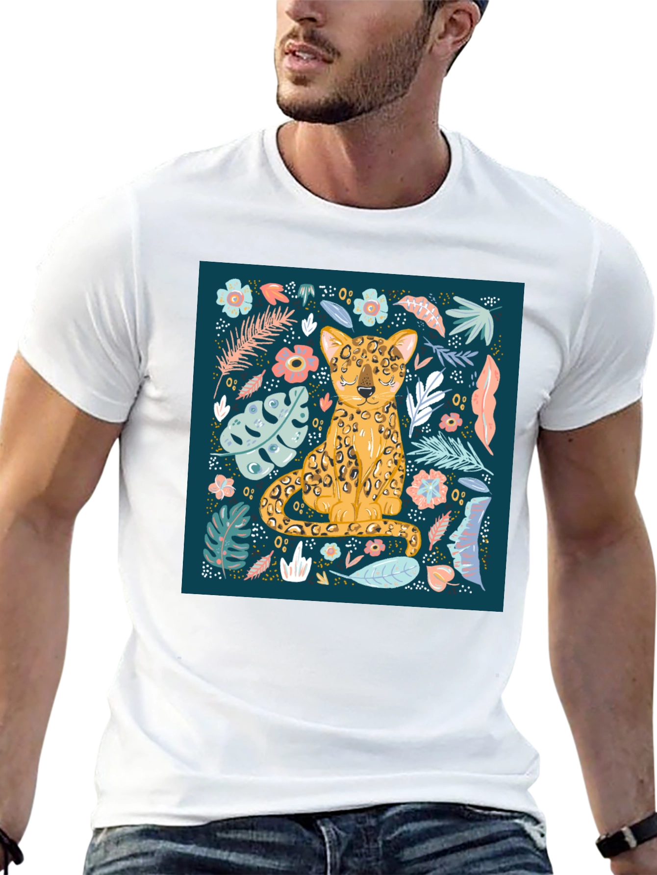 Floral Leopard Print T-Shirt