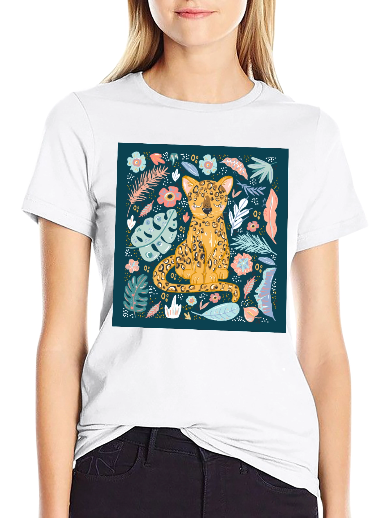 Floral Leopard Print T-Shirt