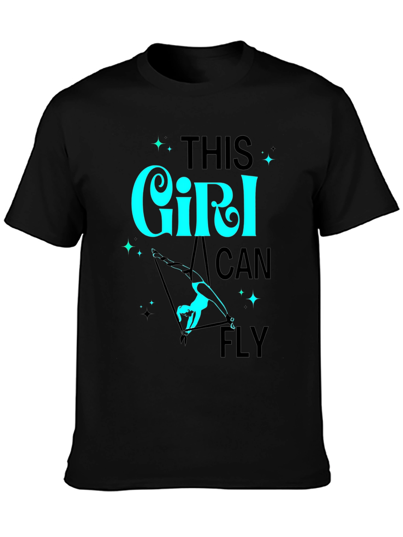 Girl Can Fly Graphic Tee - Aerial Acrobat T-Shirt